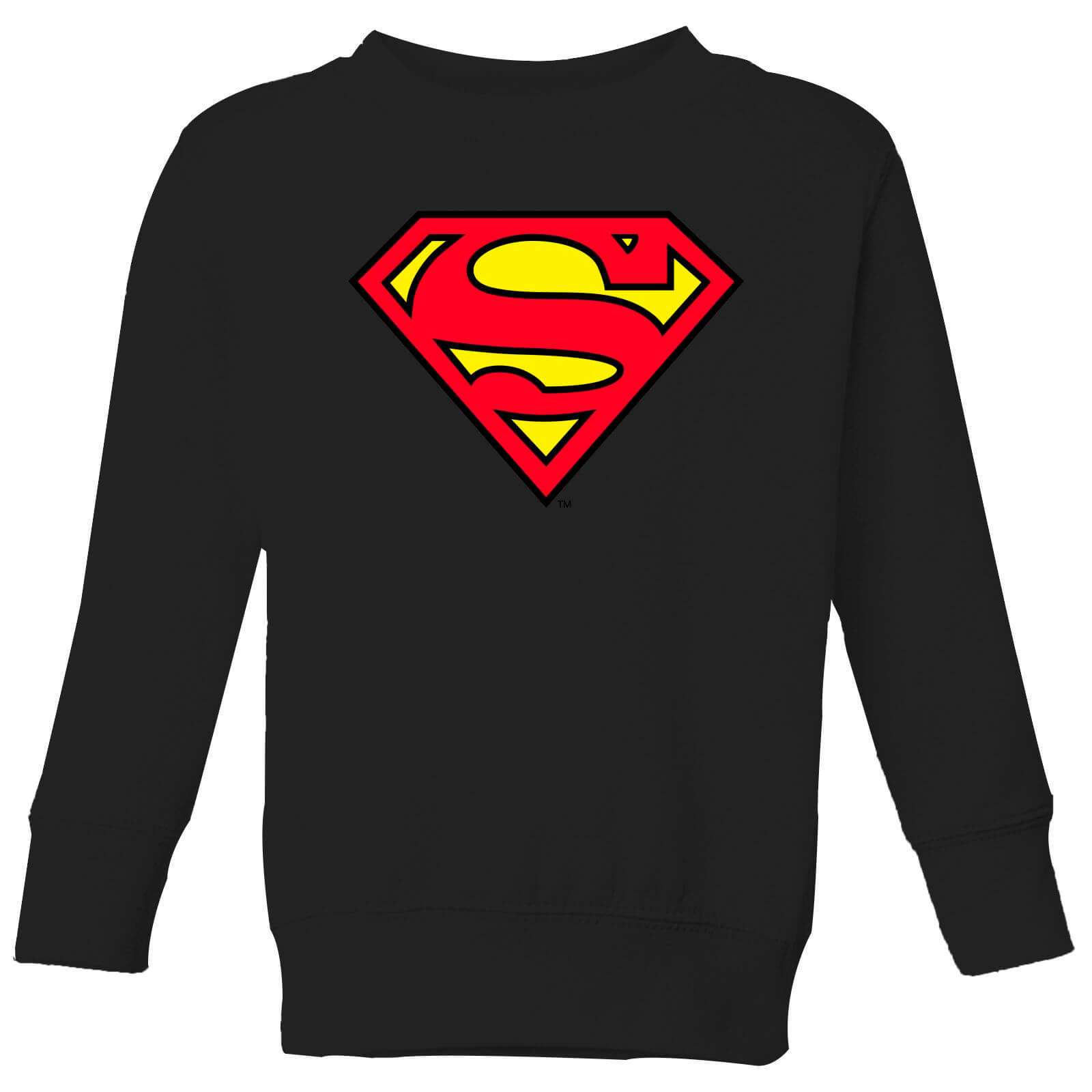 Official Superman Shield Kids' Sweatshirt - Black - 7-8 Years - Black