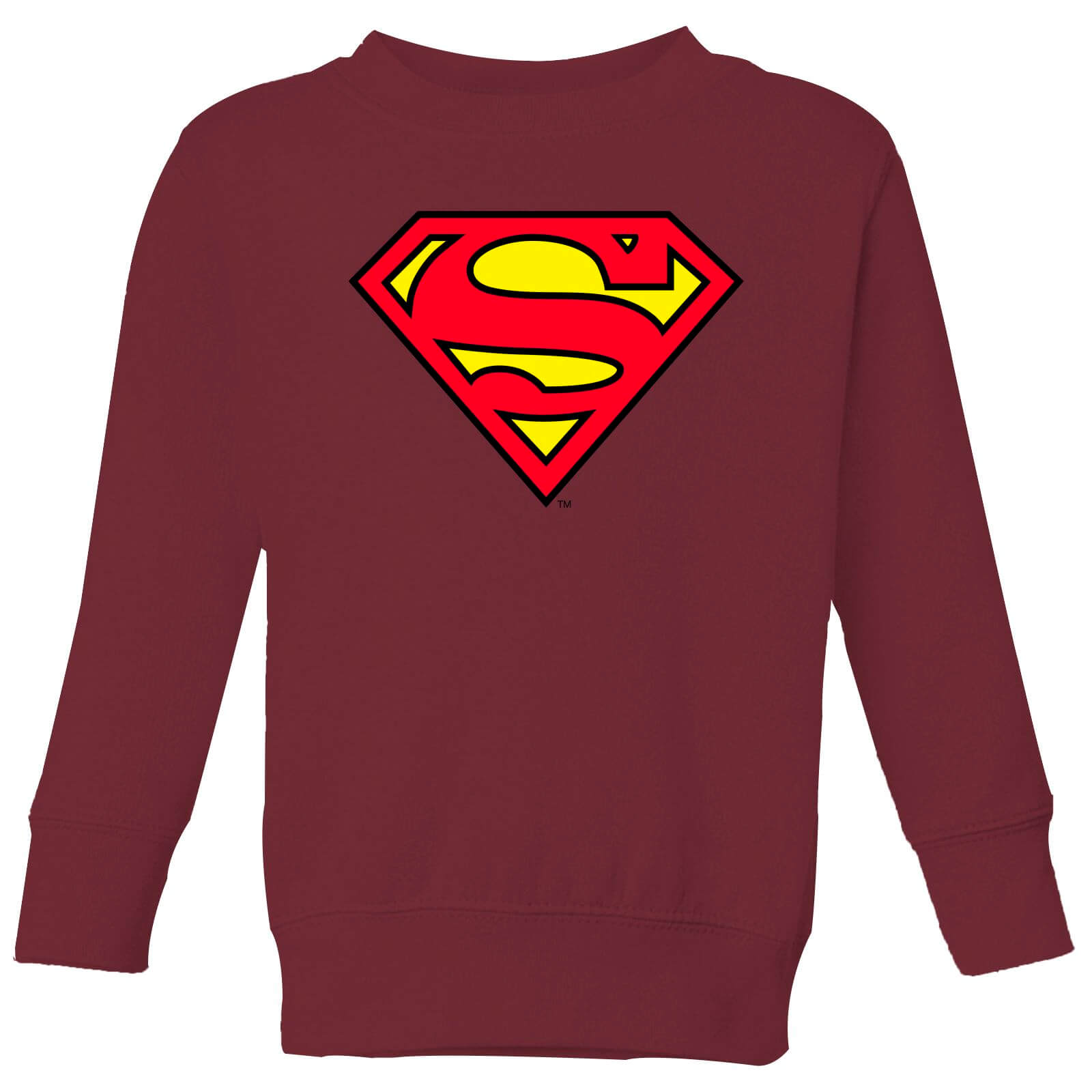 Official Superman Shield Kids' Sweatshirt - Burgundy - 5-6 Years - Burgundy