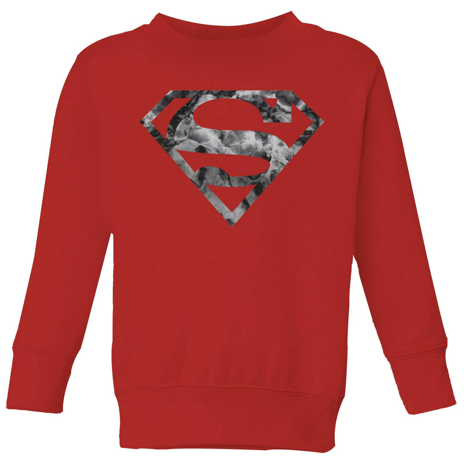 Marble Superman Logo Kids' Sweatshirt - Red - 11-12 Years