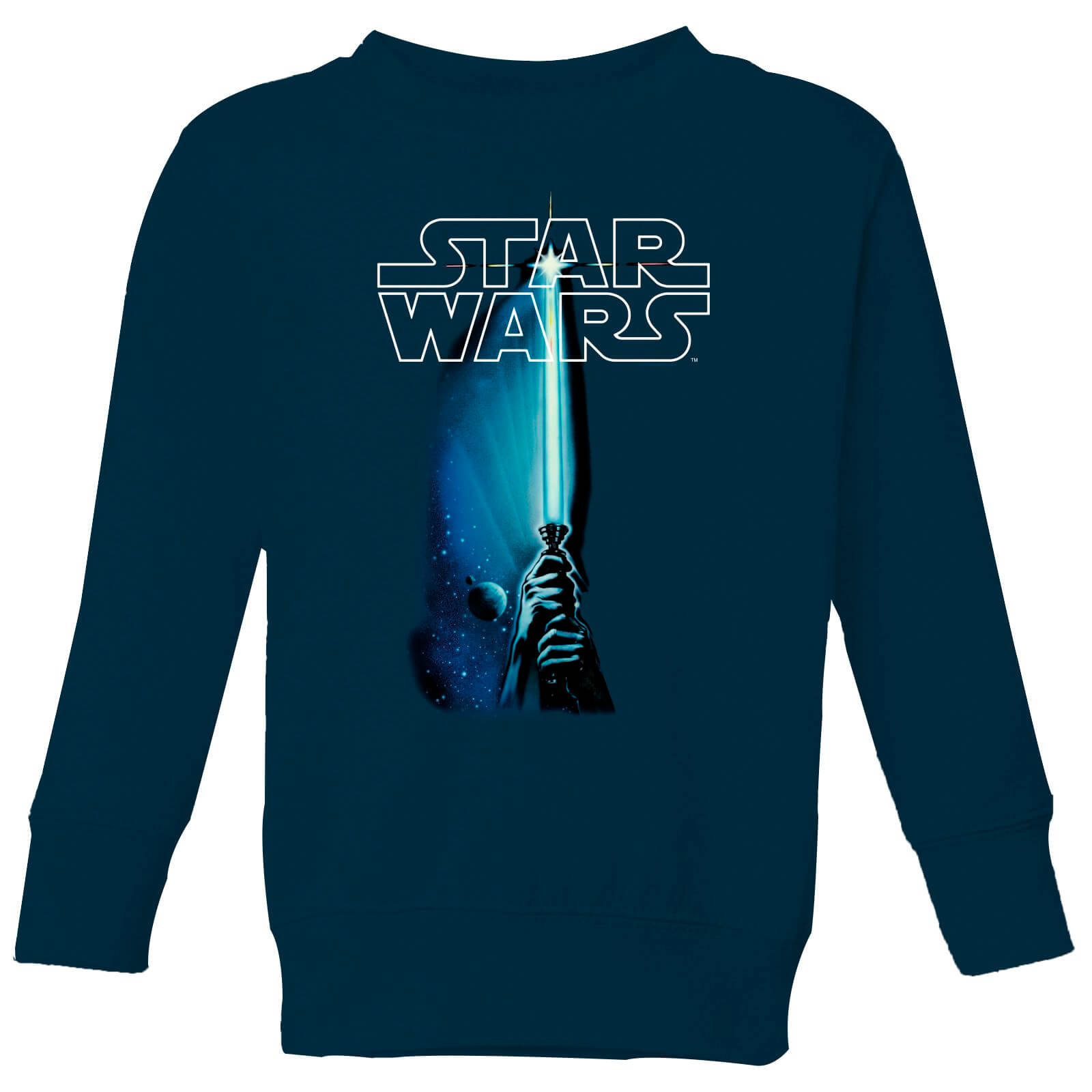 Star Wars Classic Lightsaber Kids' Sweatshirt - Navy - 7-8 Years - Navy