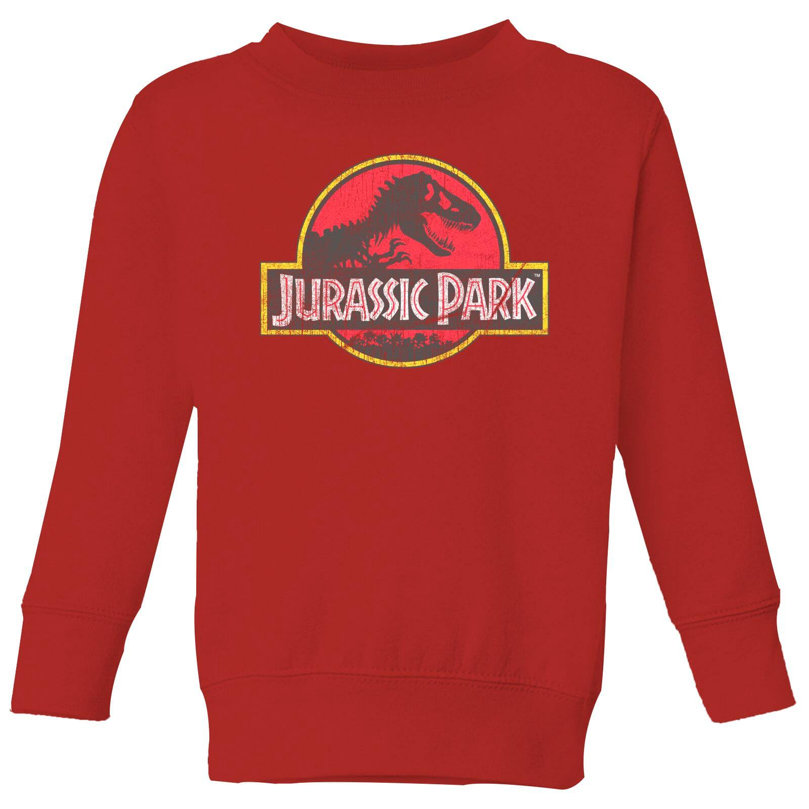 Jurassic Park Logo Vintage Kids' Sweatshirt - Red - 11-12 Years - Red