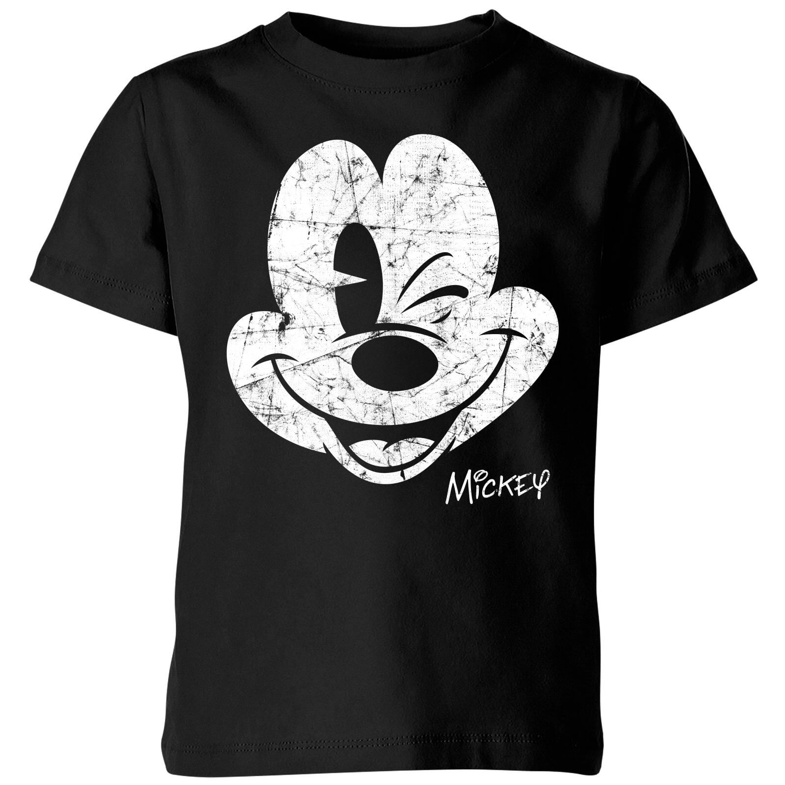 

Disney Mickey Mouse Worn Face Kids' T-Shirt - Black - 3-4 Anni - Nero