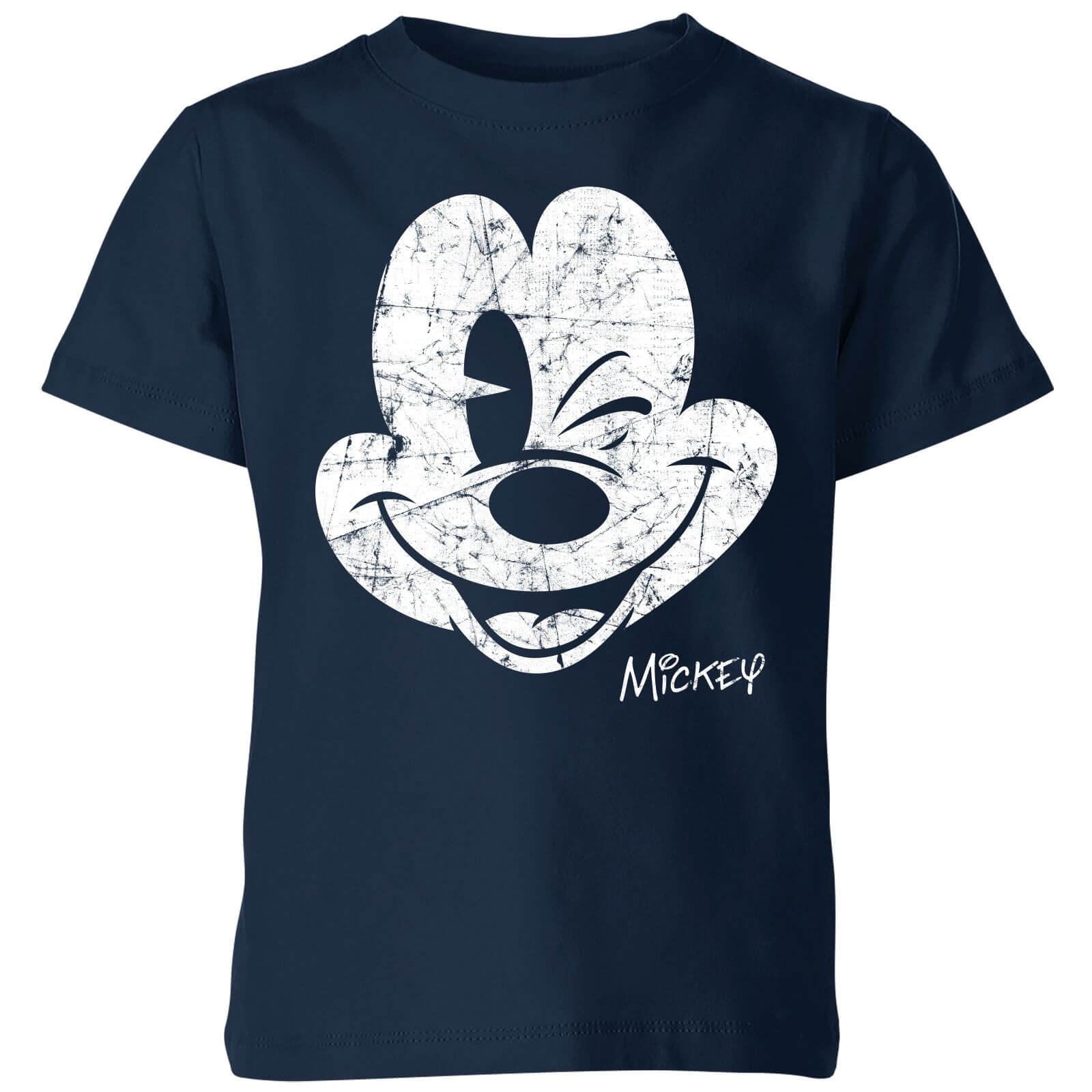 

Disney Mickey Mouse Worn Face Kids' T-Shirt - Navy - 7-8 Anni - Blu Navy