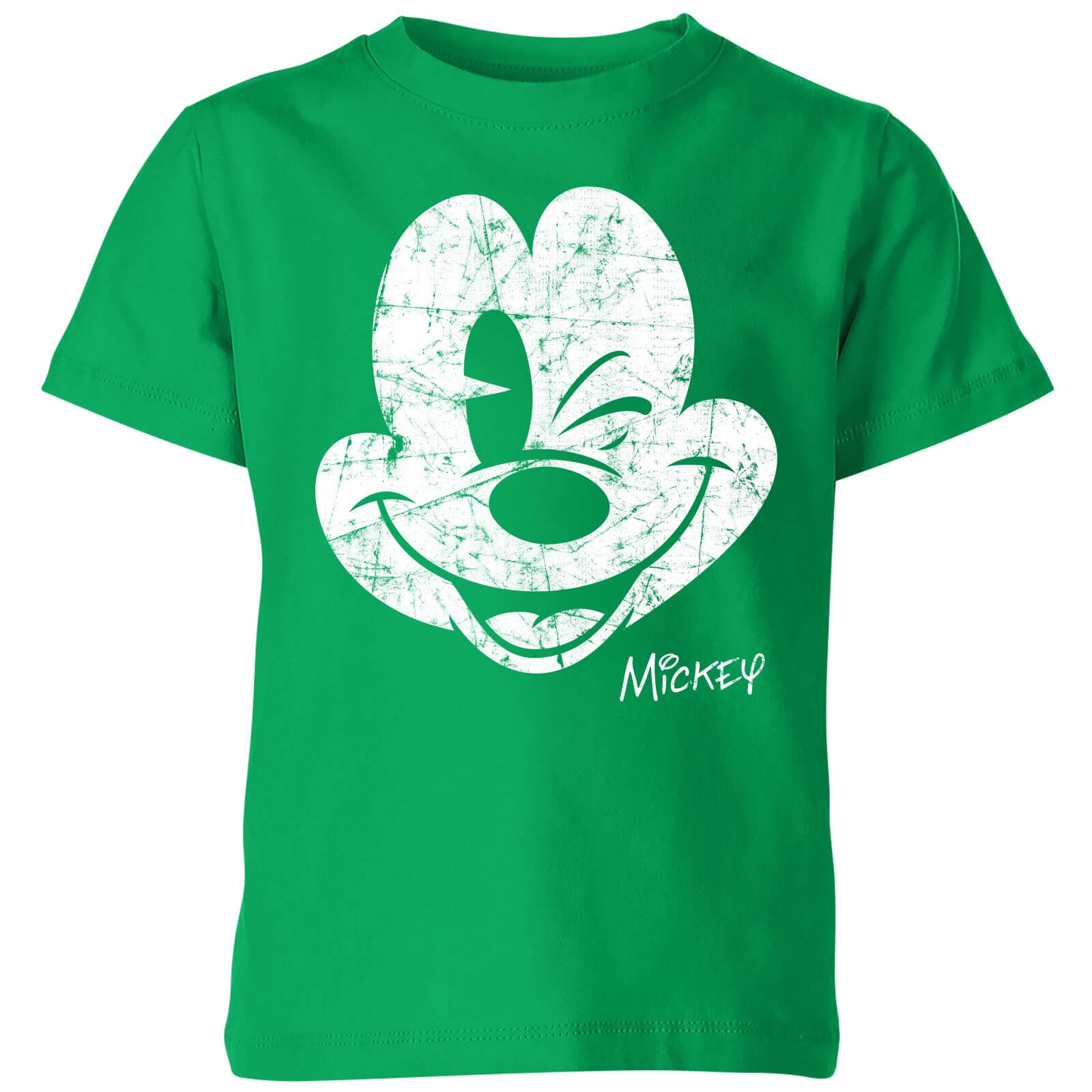 

Disney Mickey Mouse Worn Face Kids' T-Shirt - Green - 3-4 Anni - Verde