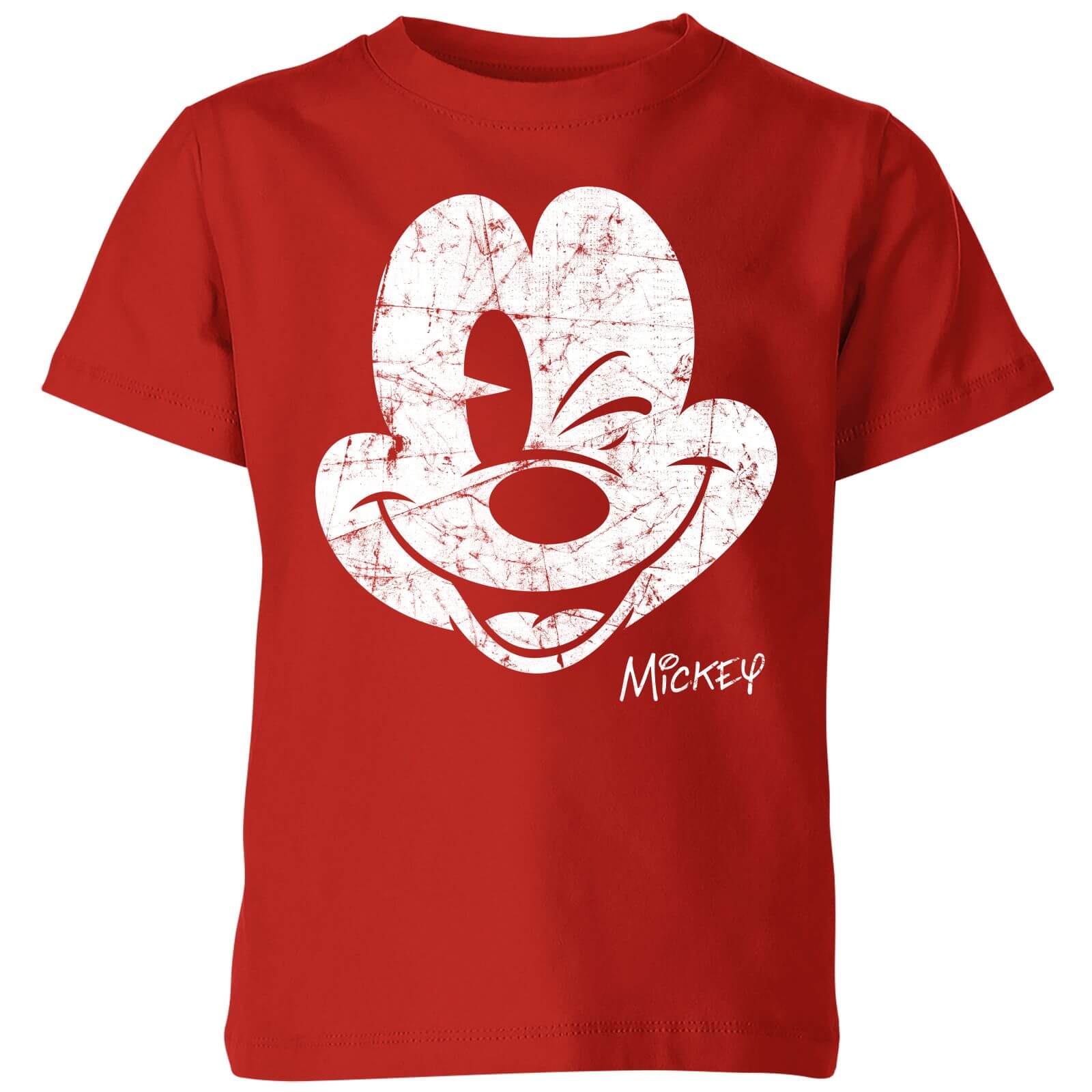 

Disney Mickey Mouse Worn Face Kids' T-Shirt - Red - 3-4 Anni - Rosso