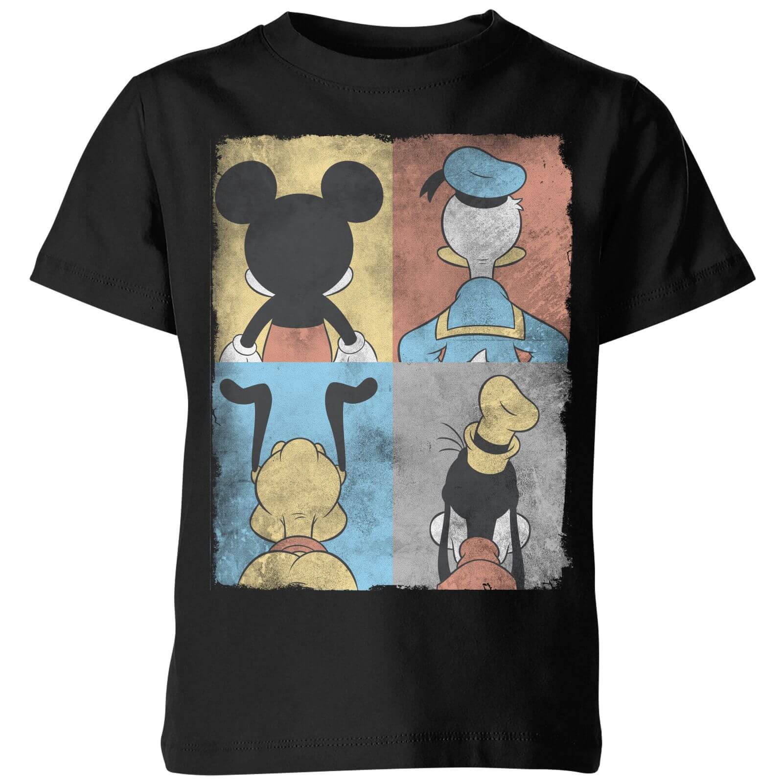 

Disney Donald Duck Mickey Mouse Pluto Goofy Tiles Kids' T-Shirt - Black - 5-6 Anni - Nero