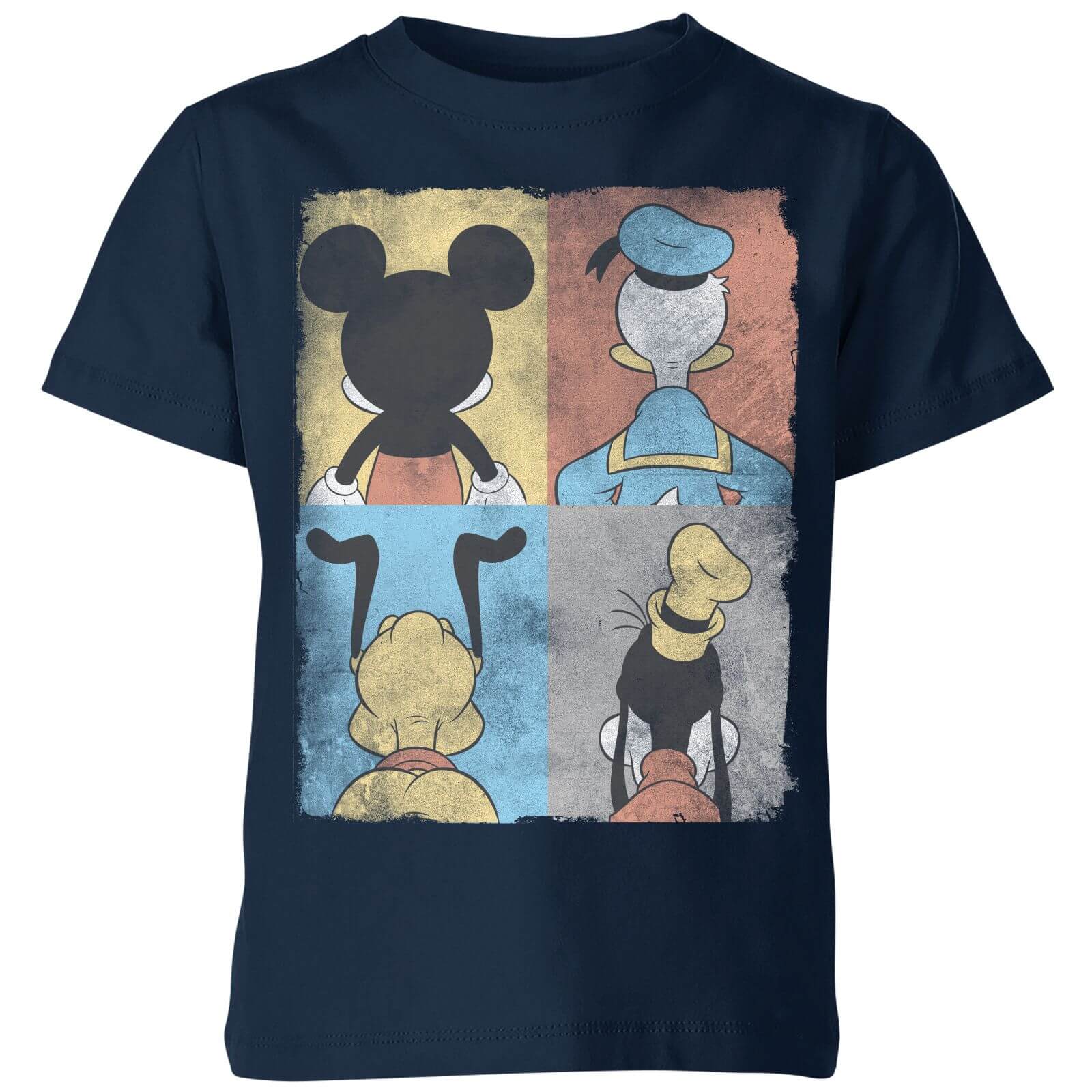 

Disney Donald Duck Mickey Mouse Pluto Goofy Tiles Kids' T-Shirt - Navy - 7-8 Anni - Blu Navy