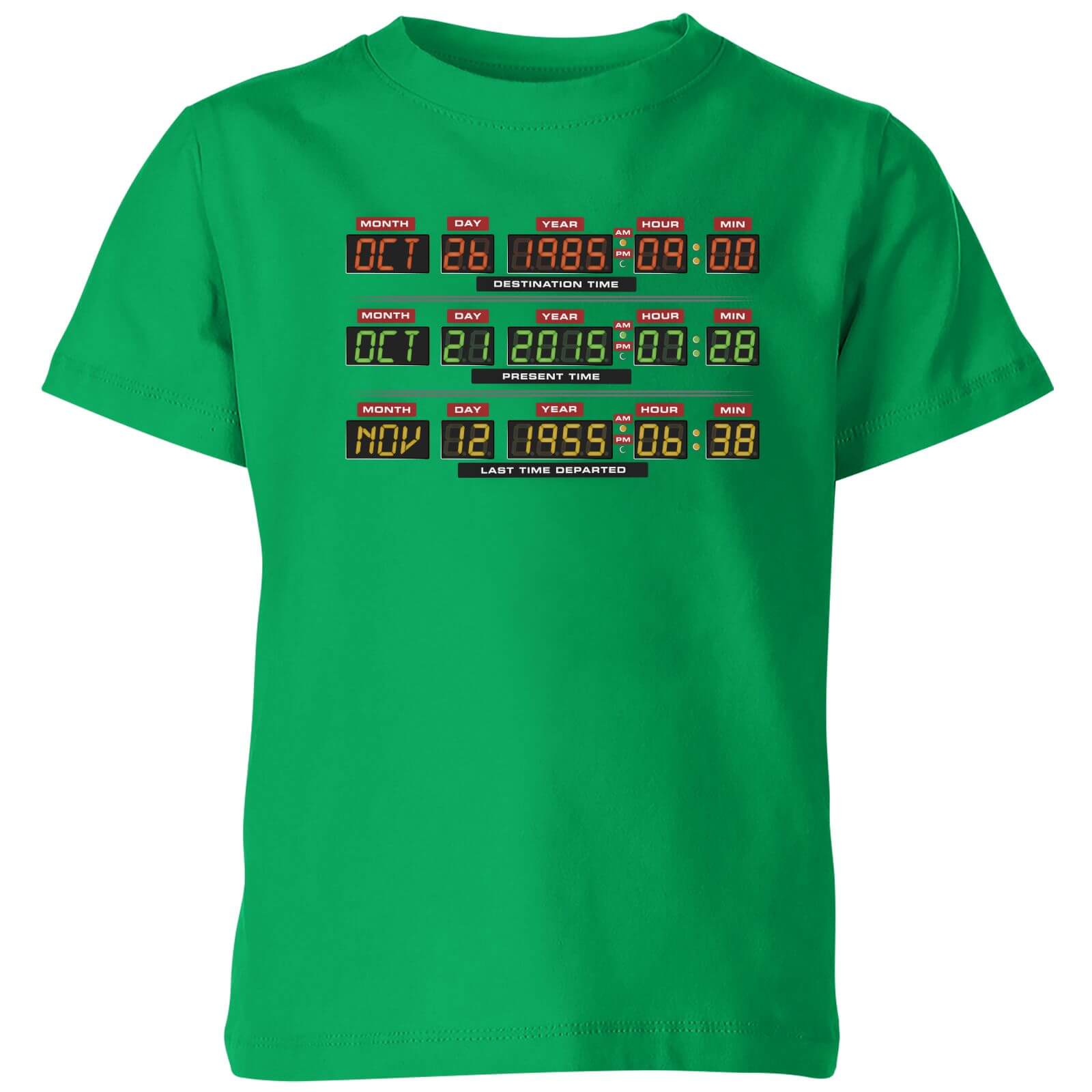 

Back To The Future Destination Clock Kids' T-Shirt - Green - 3-4 Anni - Verde