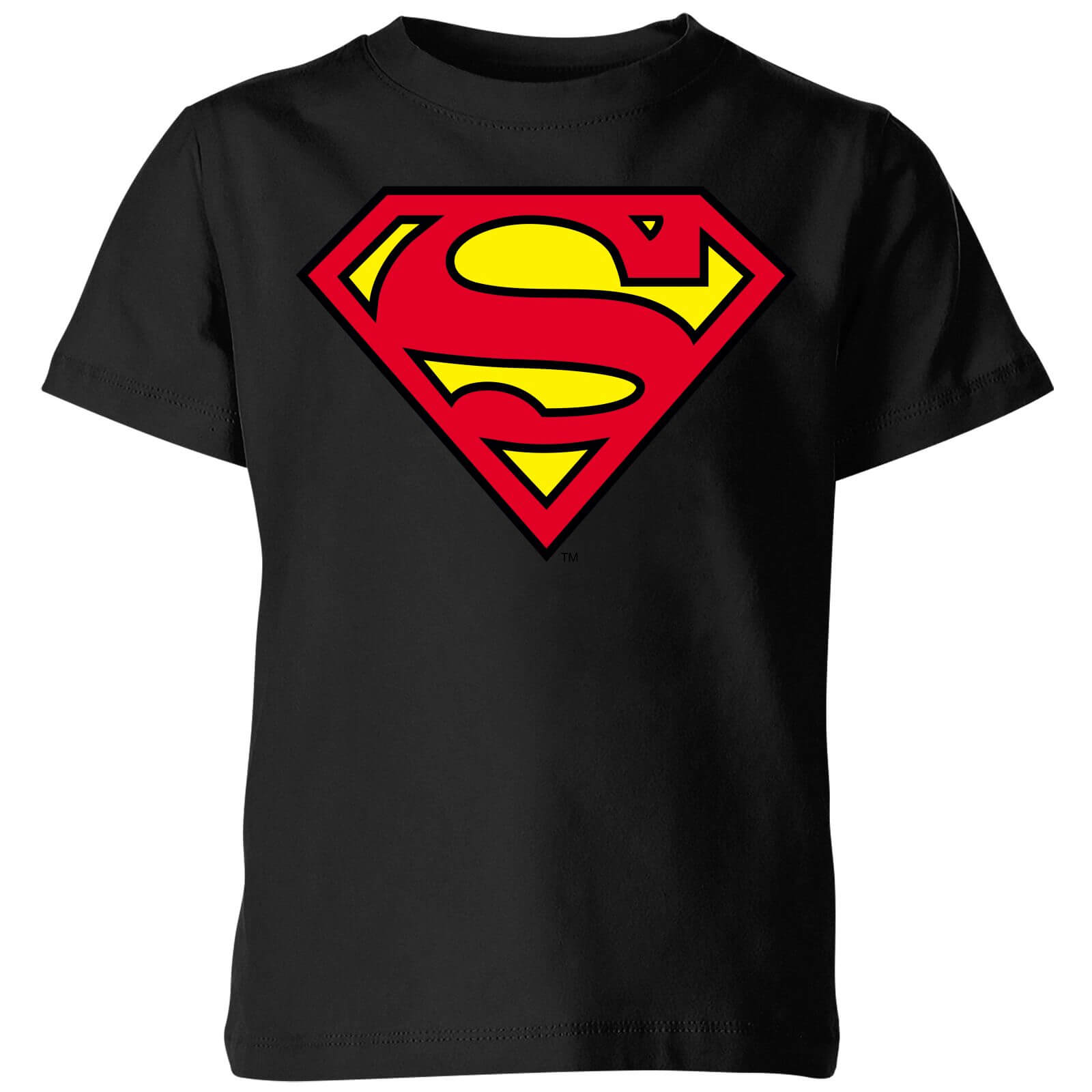 

Official Superman Shield Kids' T-Shirt - Black - 3-4 Anni - Nero