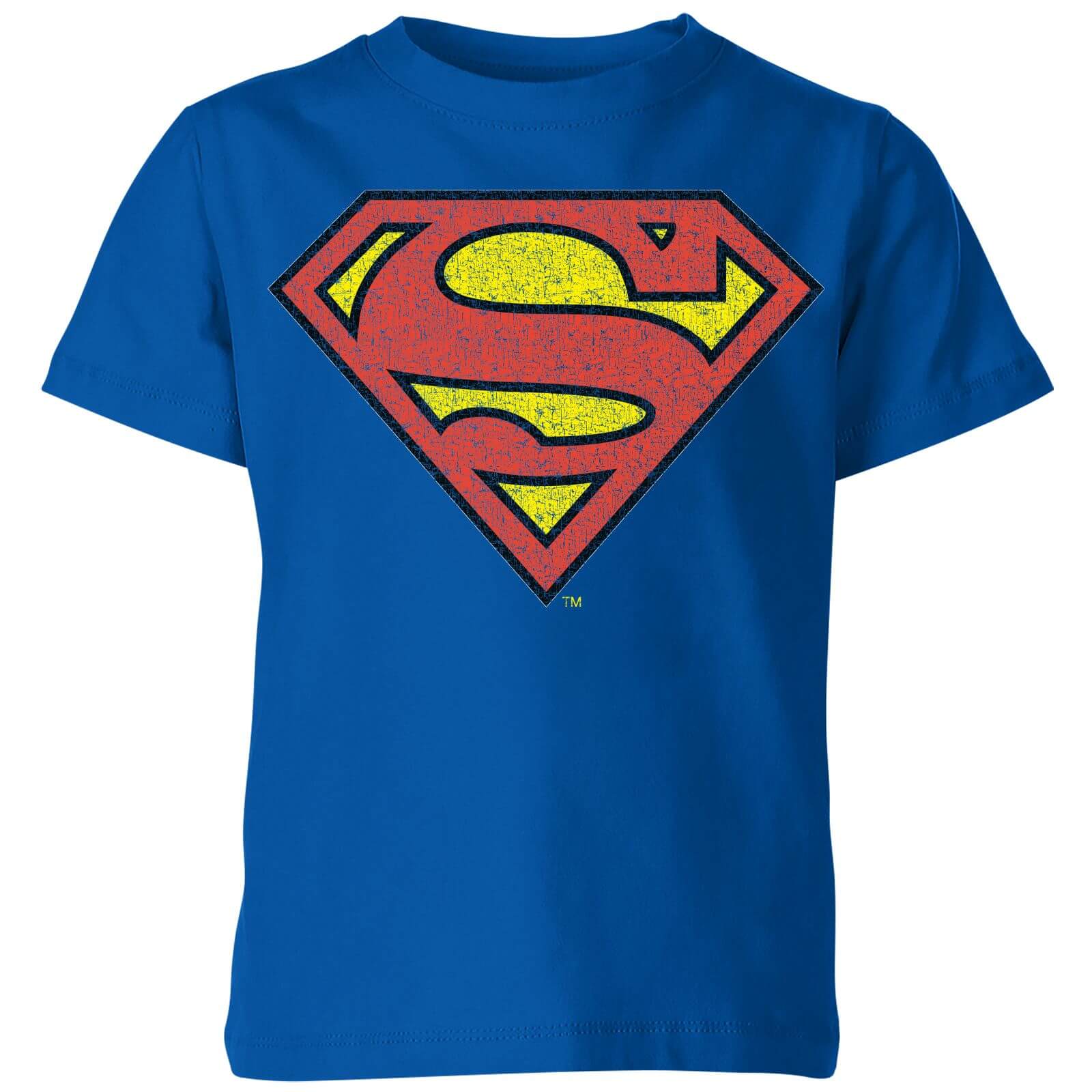 Official Superman Crackle Logo Kids' T-Shirt - Blue - 3-4 Anni - Blue