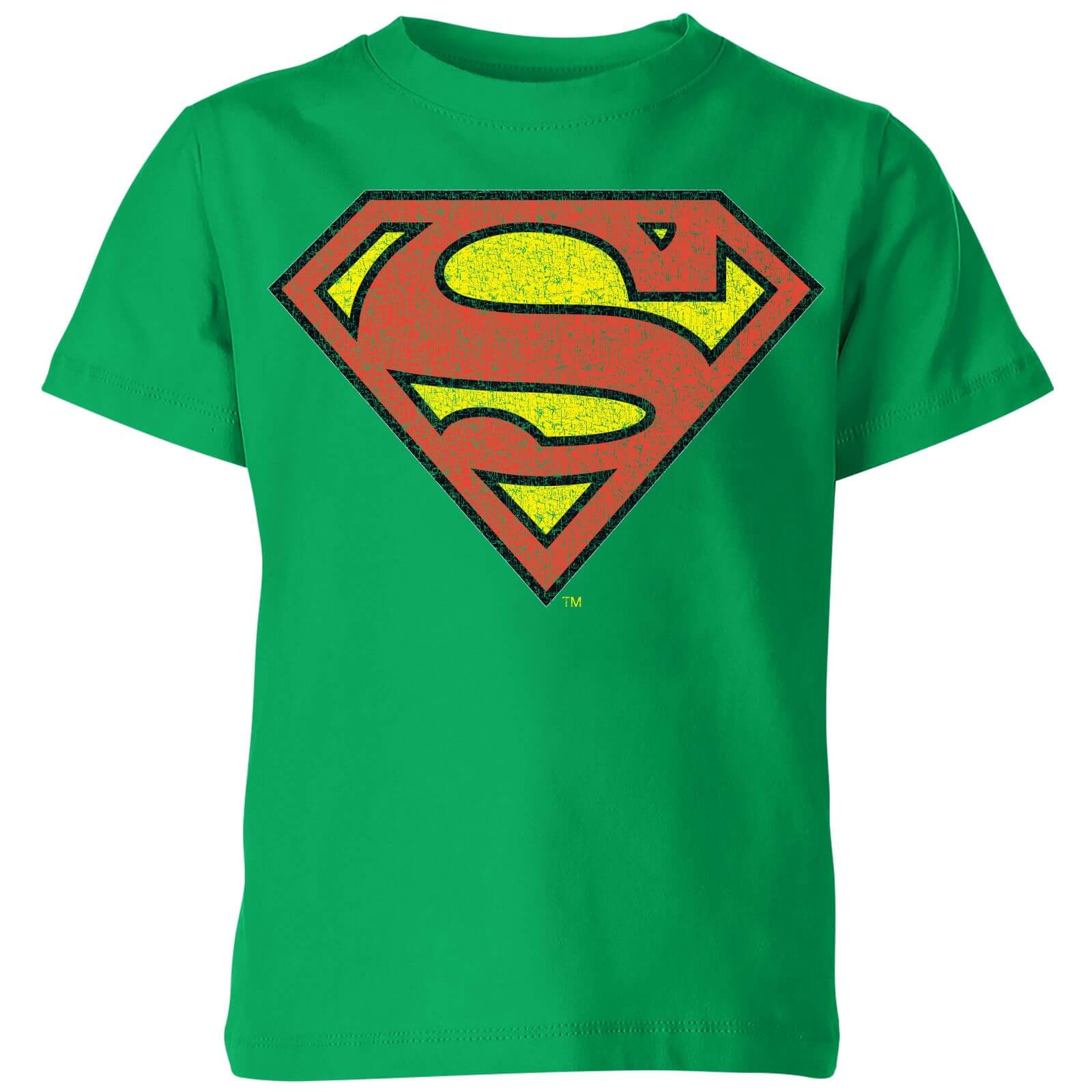 

Official Superman Crackle Logo Kids' T-Shirt - Green - 7-8 Anni - Verde