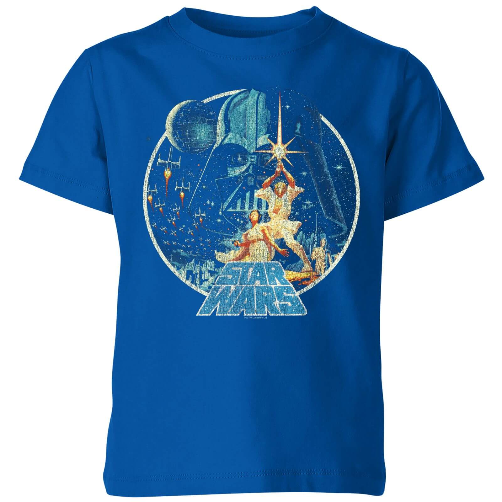 Star Wars Classic Vintage Victory Kids%27 T-Shirt - Blue - 122/128 (7-8 jaar) - Blue