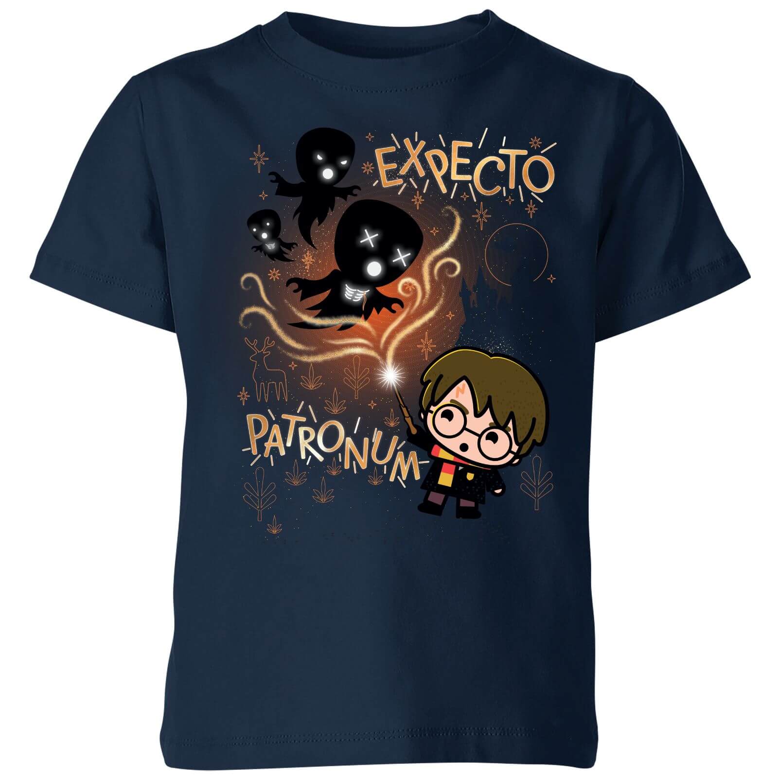 

Harry Potter Kids Expecto Patronum Kids' T-Shirt - Navy - 9-10 Anni - Blu Navy