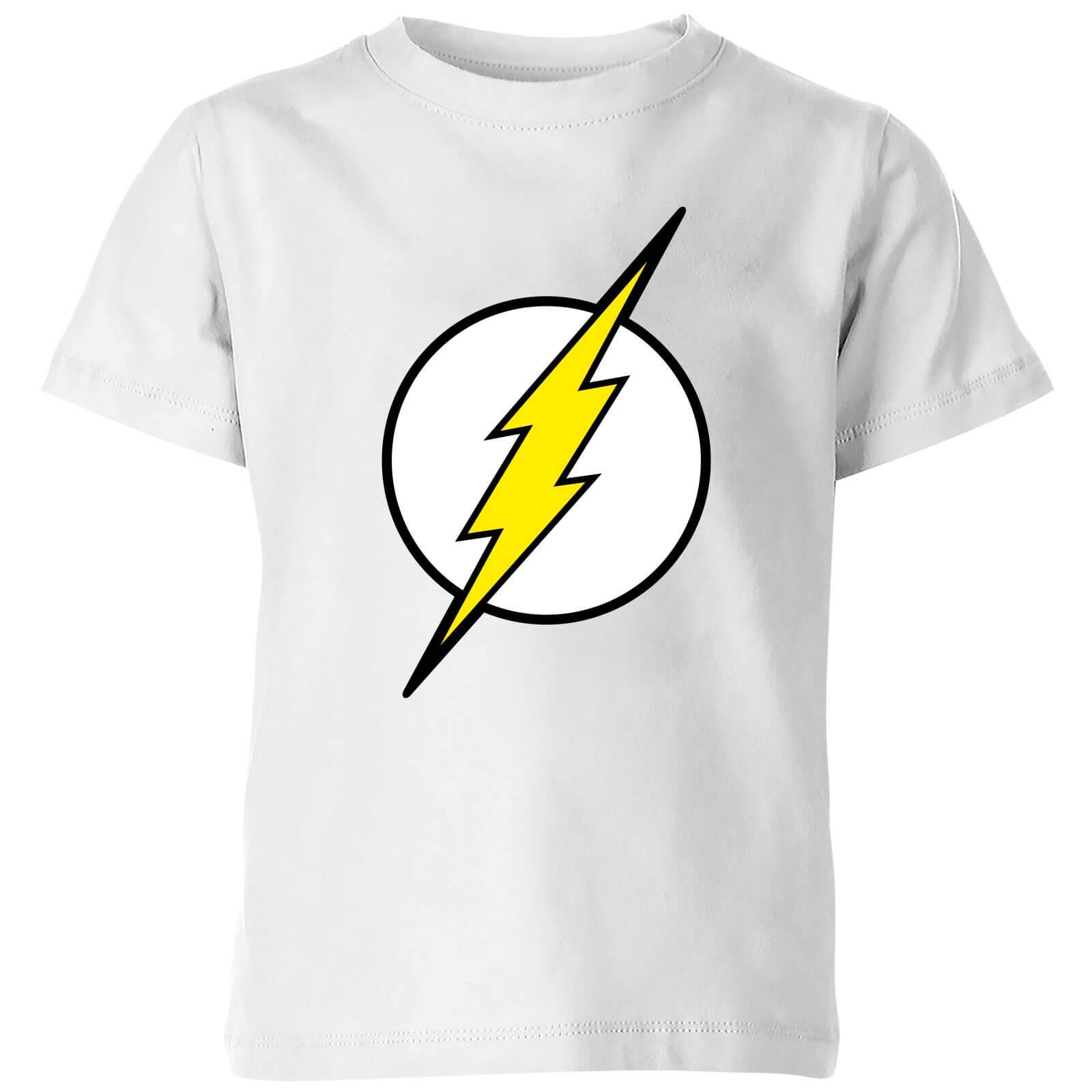 Justice League Flash Logo Kids' T-Shirt - White - 7-8 Anni - Bianco