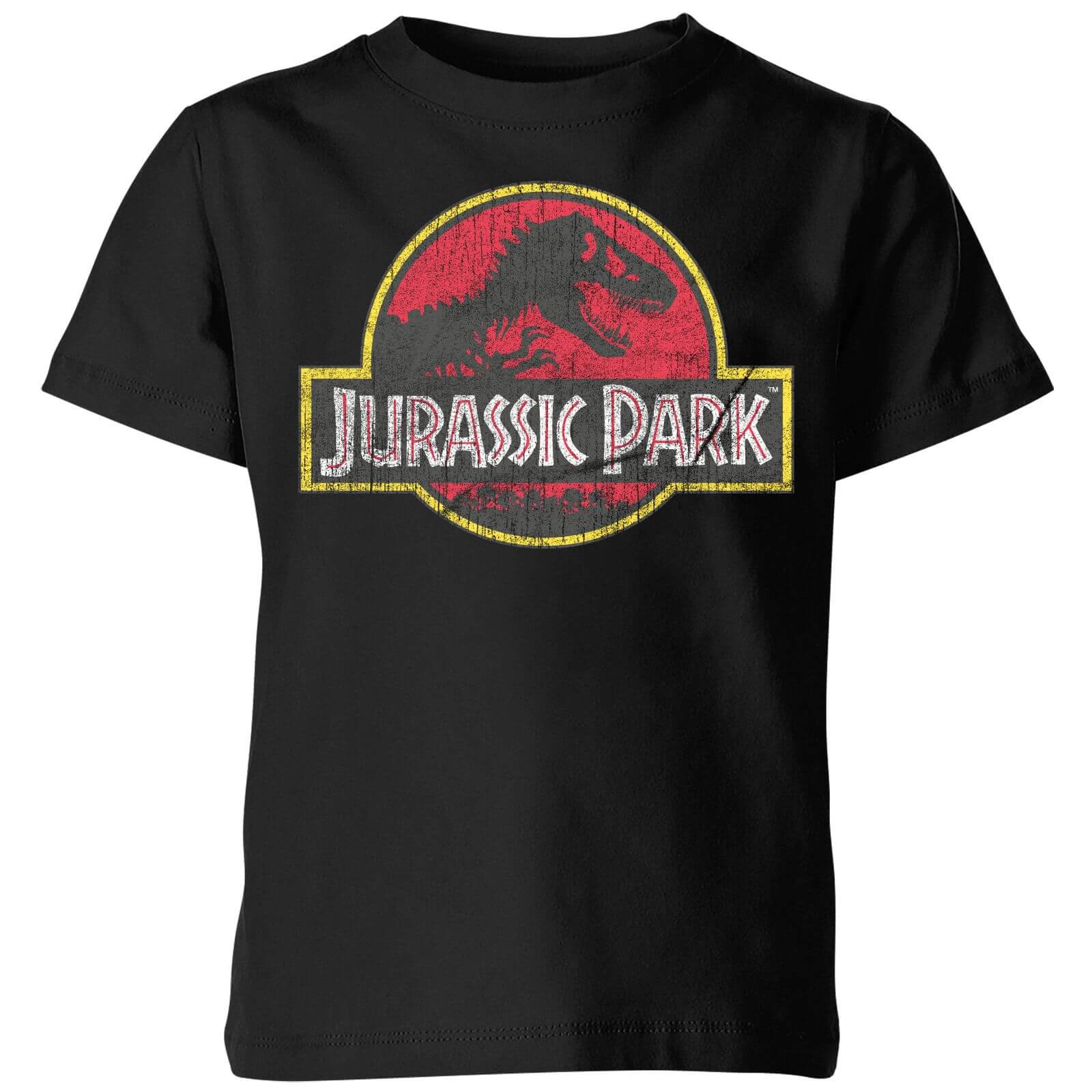 Jurassic Park Logo Vintage Kids' T-Shirt - Black - 3-4 Years
