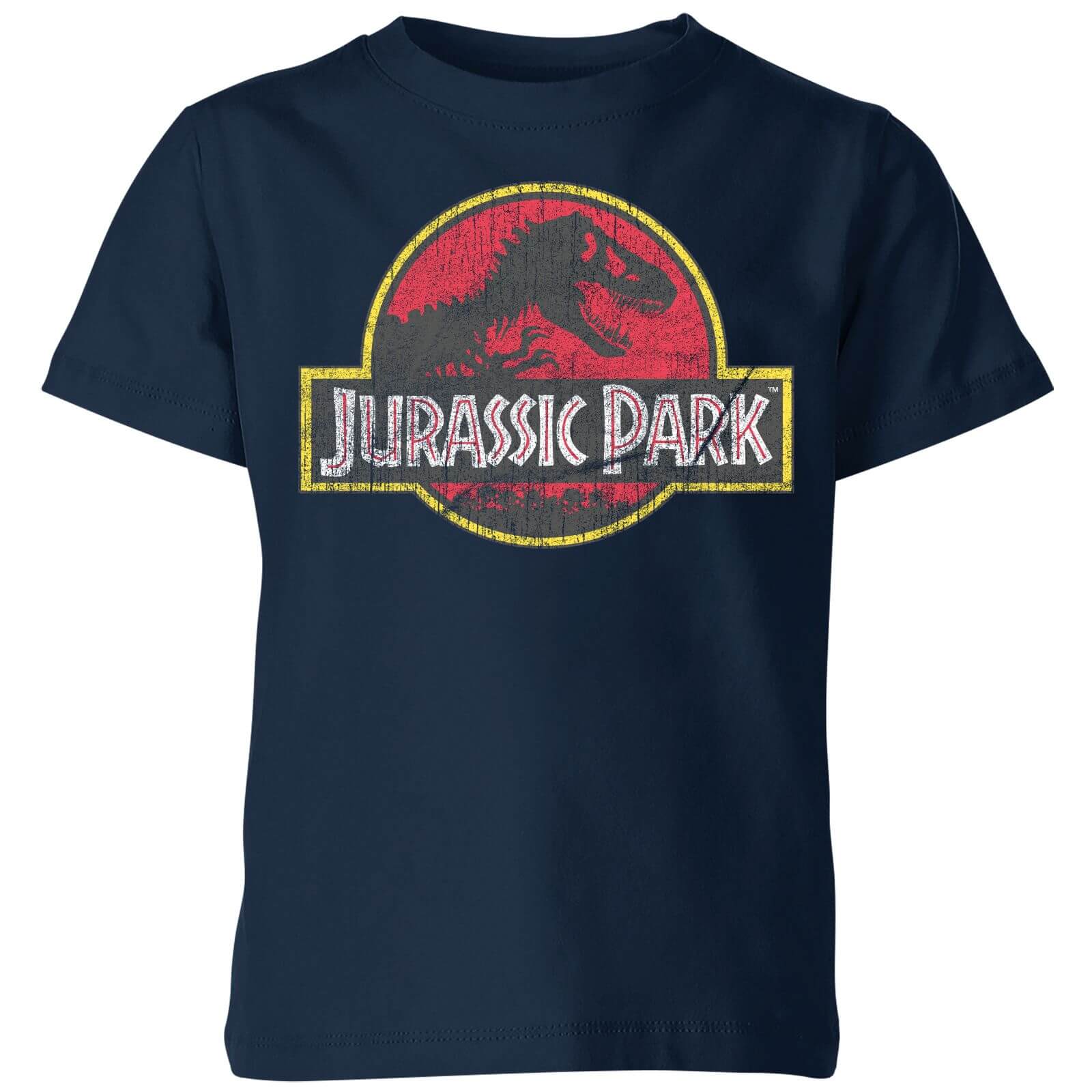 

Jurassic Park Logo Vintage Kids' T-Shirt - Navy - 3-4 Anni - Blu Navy