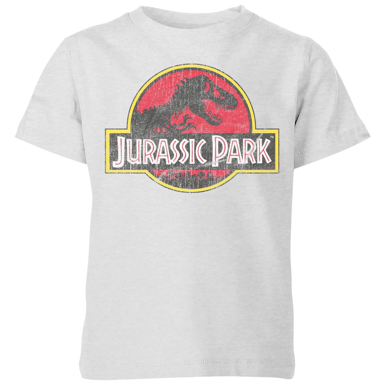 Jurassic Park Logo Vintage Kids' T-Shirt - Grey - 5-6 Years - Grey