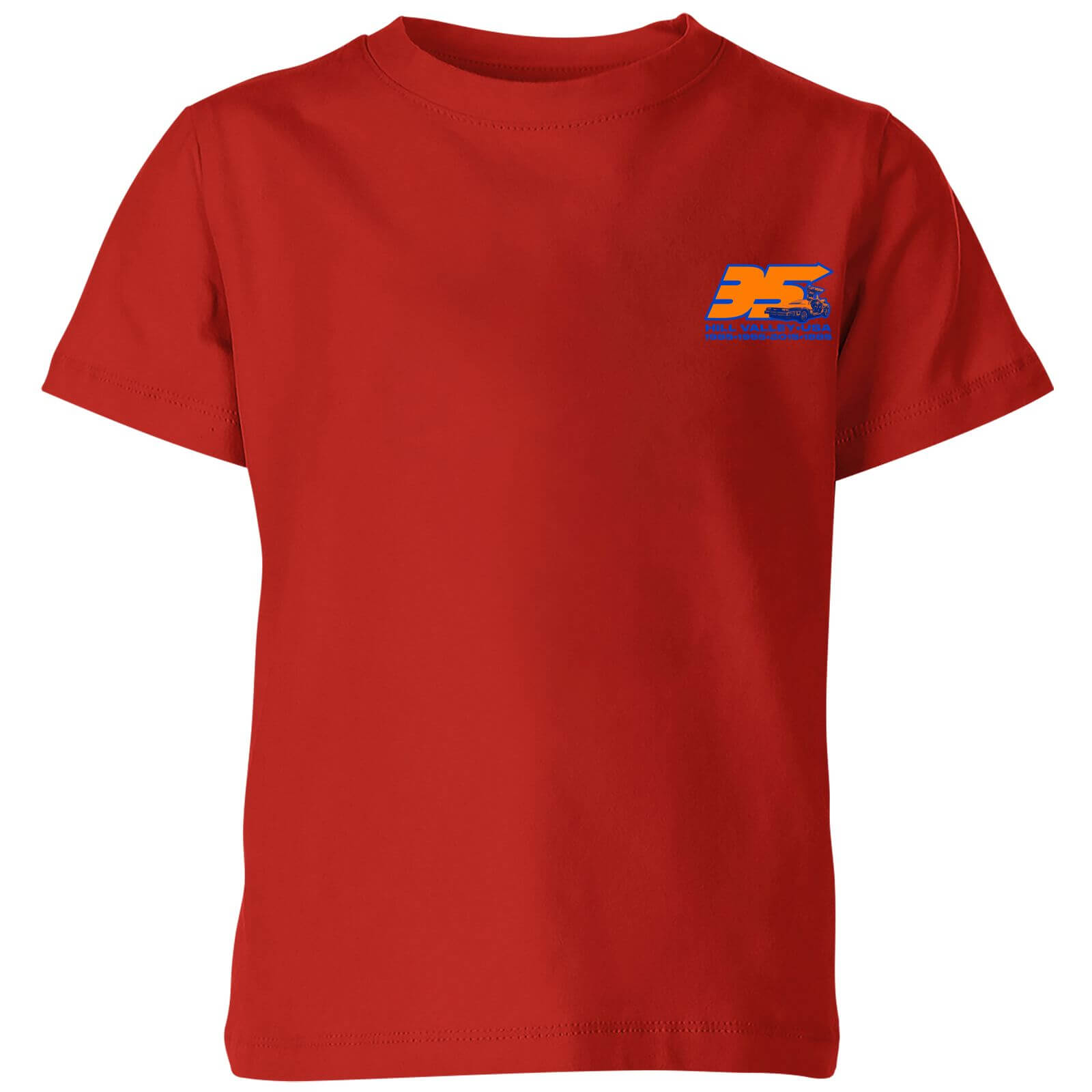 

Back To The Future 35 Hill Valley Front Kids' T-Shirt - Red - 7-8 Anni - Rosso