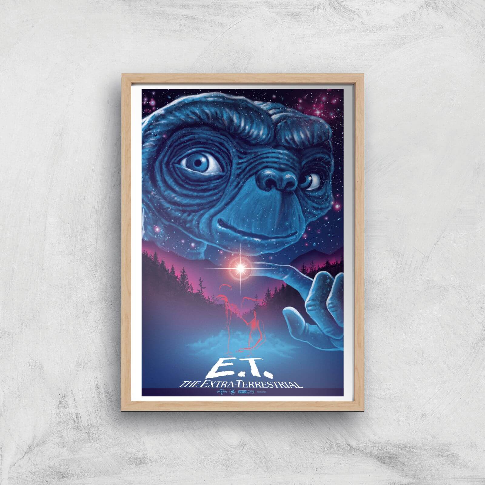 E.T. The Extra-Terrestrial X Ghoulish Print Giclee Art Print - A3 - Wooden Frame