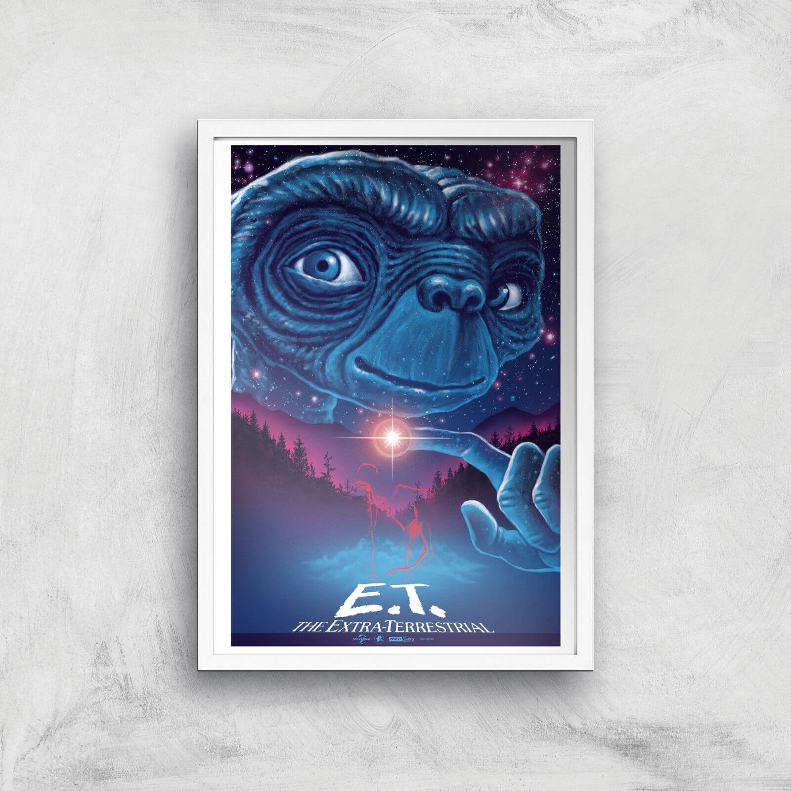 E.T. The Extra-Terrestrial X Ghoulish Print Giclee Art Print - A3 - White Frame