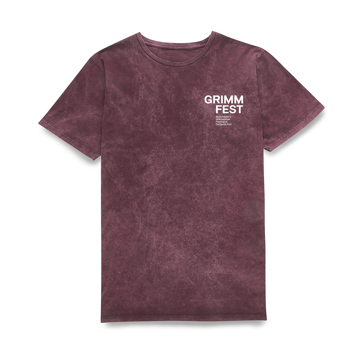 Grimmfest 2022 Logo Unisex T-Shirt - Burgundy Acid Wash - Xl - Burgundy Acid Wash