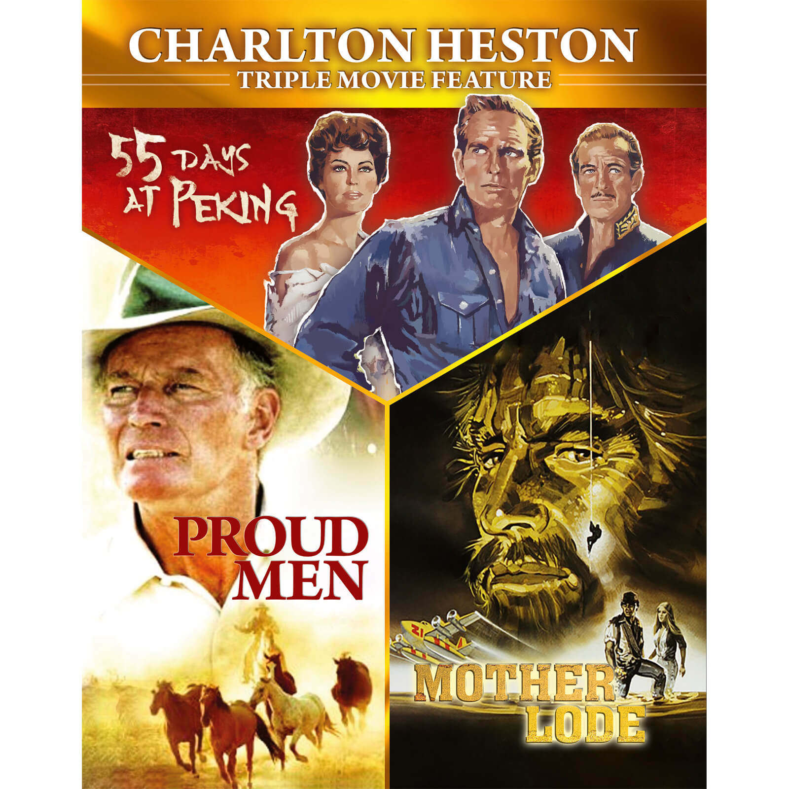 Click to view product details and reviews for Charlton Heston Triple Bill Mother Lode 55 Days In Peking Proud Men.