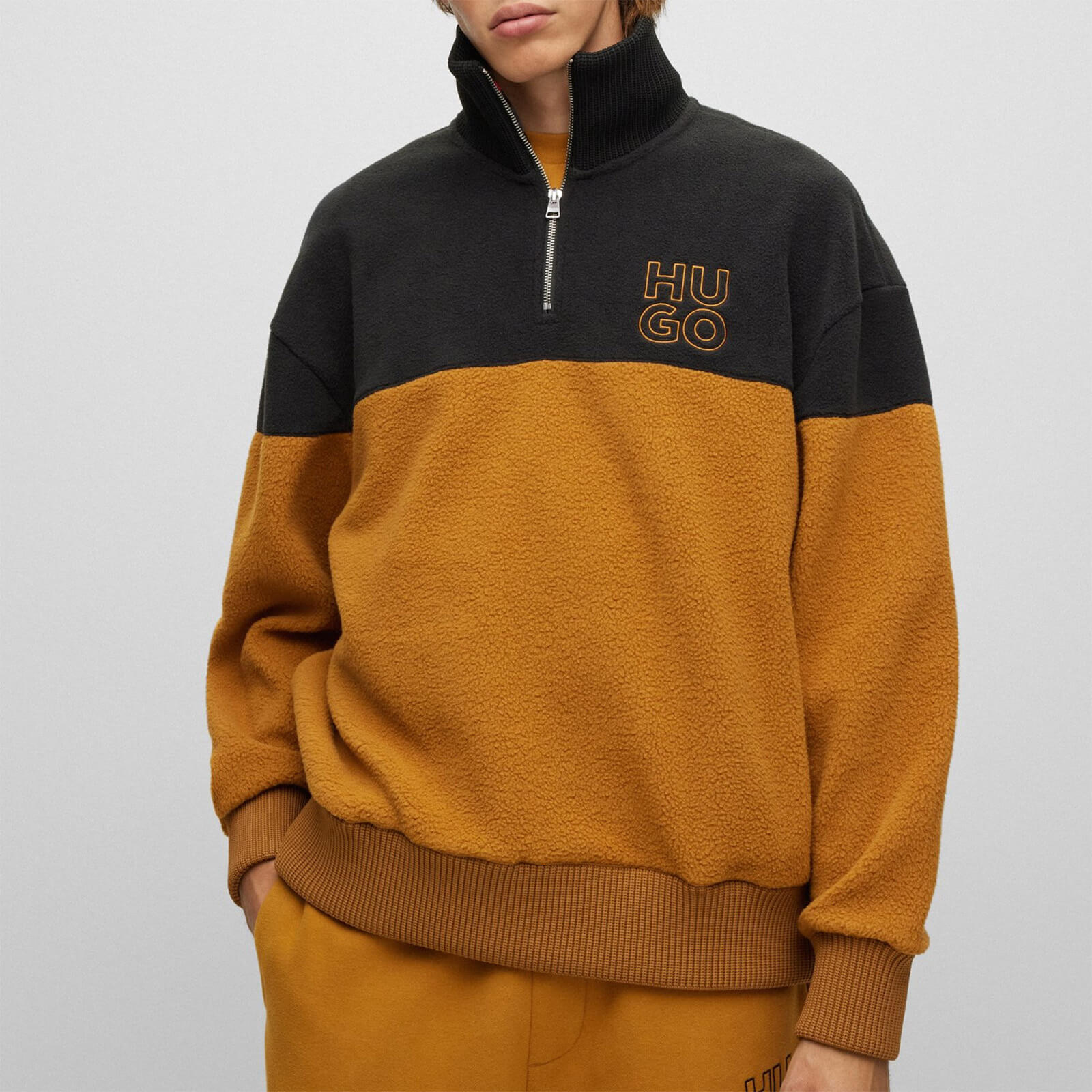 HUGO Dorpion Contrast Half Zip Fleece Sweatshirt