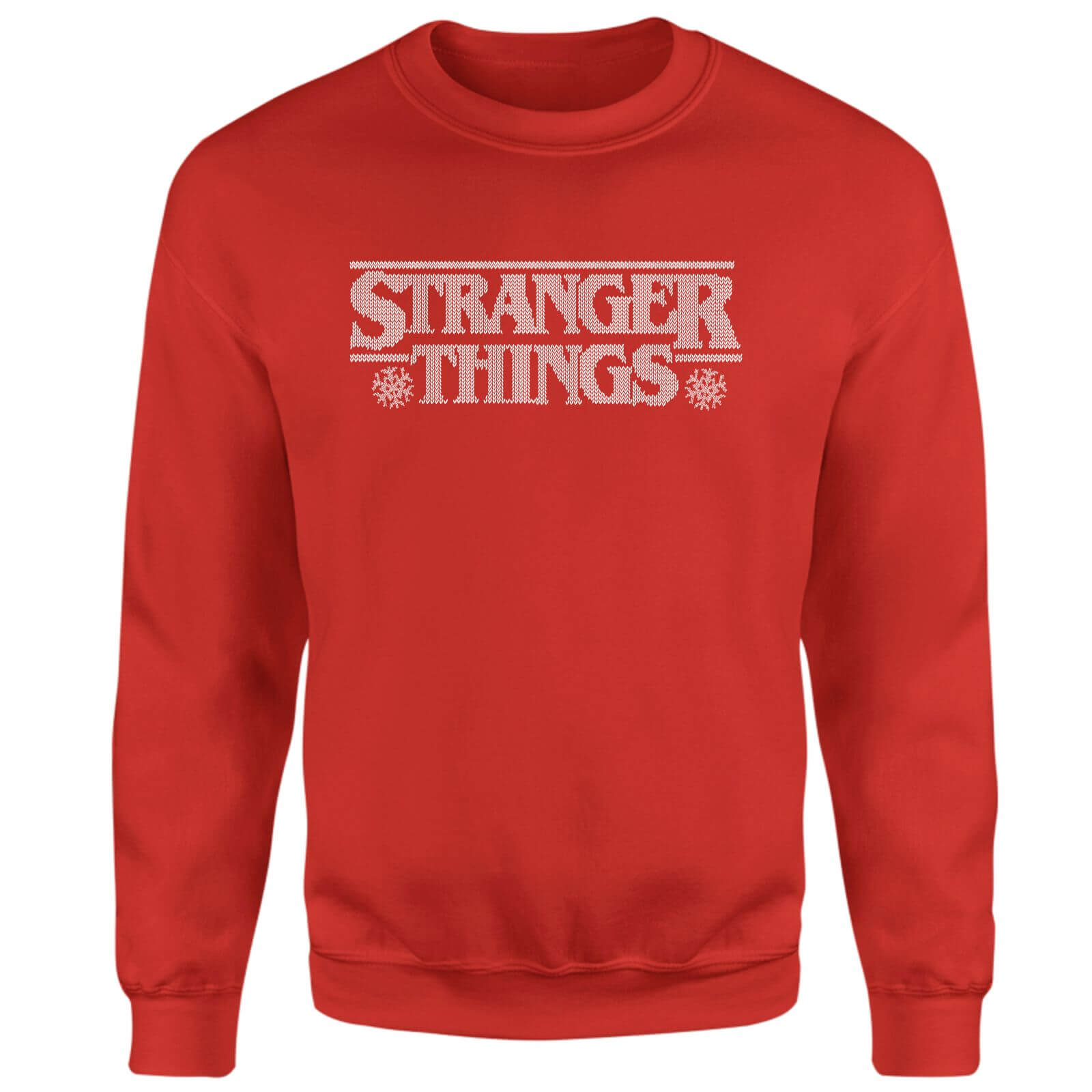 Stranger Things Fairisle Logo Christmas Jumper - Red - M