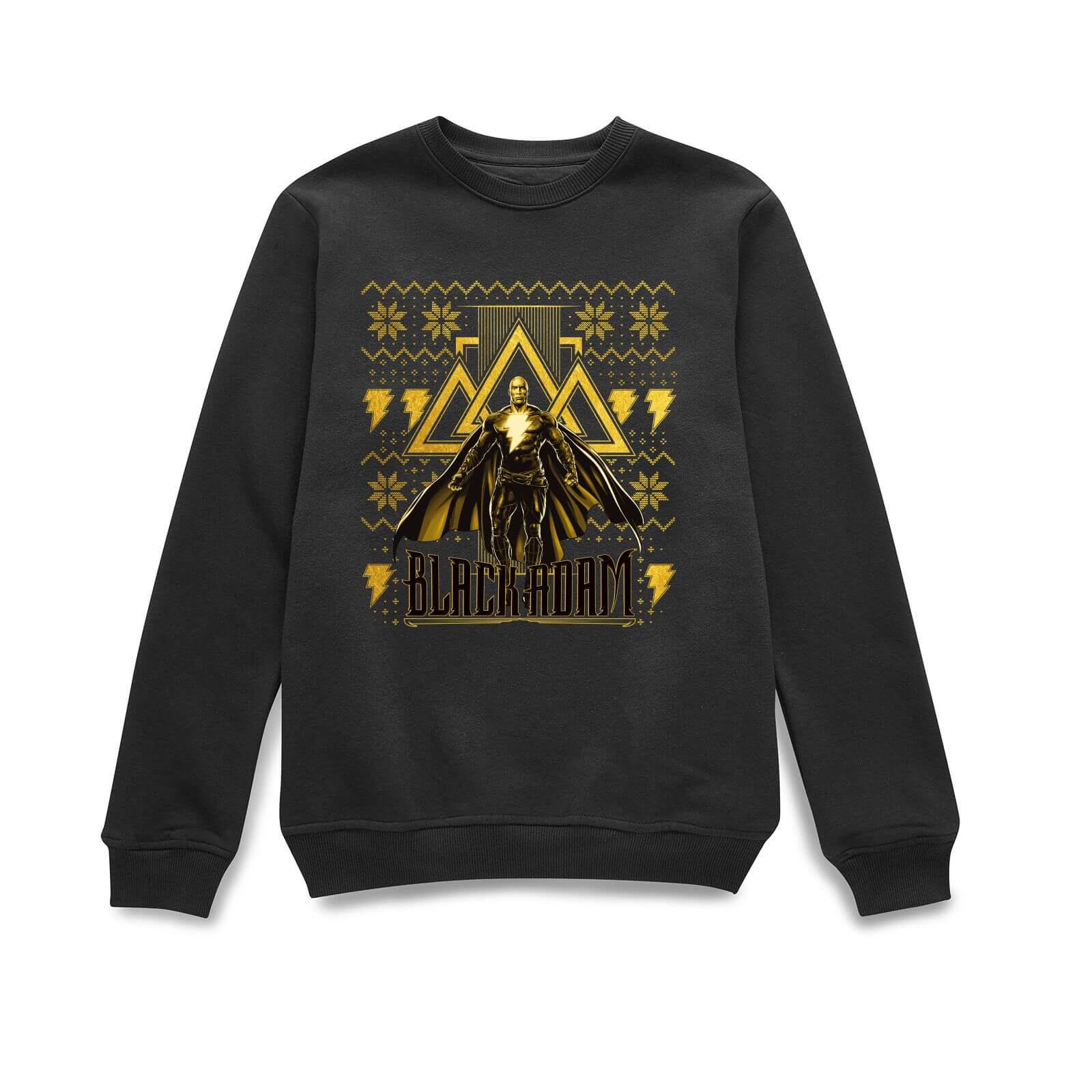 Black Adam Gold Christmas Christmas Jumper - Black - XS - Nero