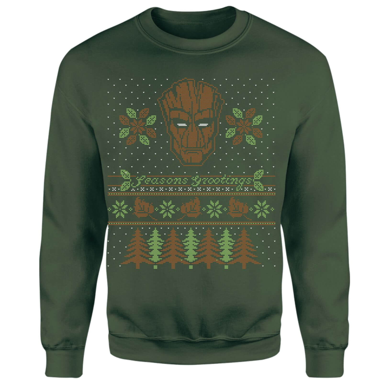 

Marvel Season's Grootings Christmas Jumper - Green - L - Verde