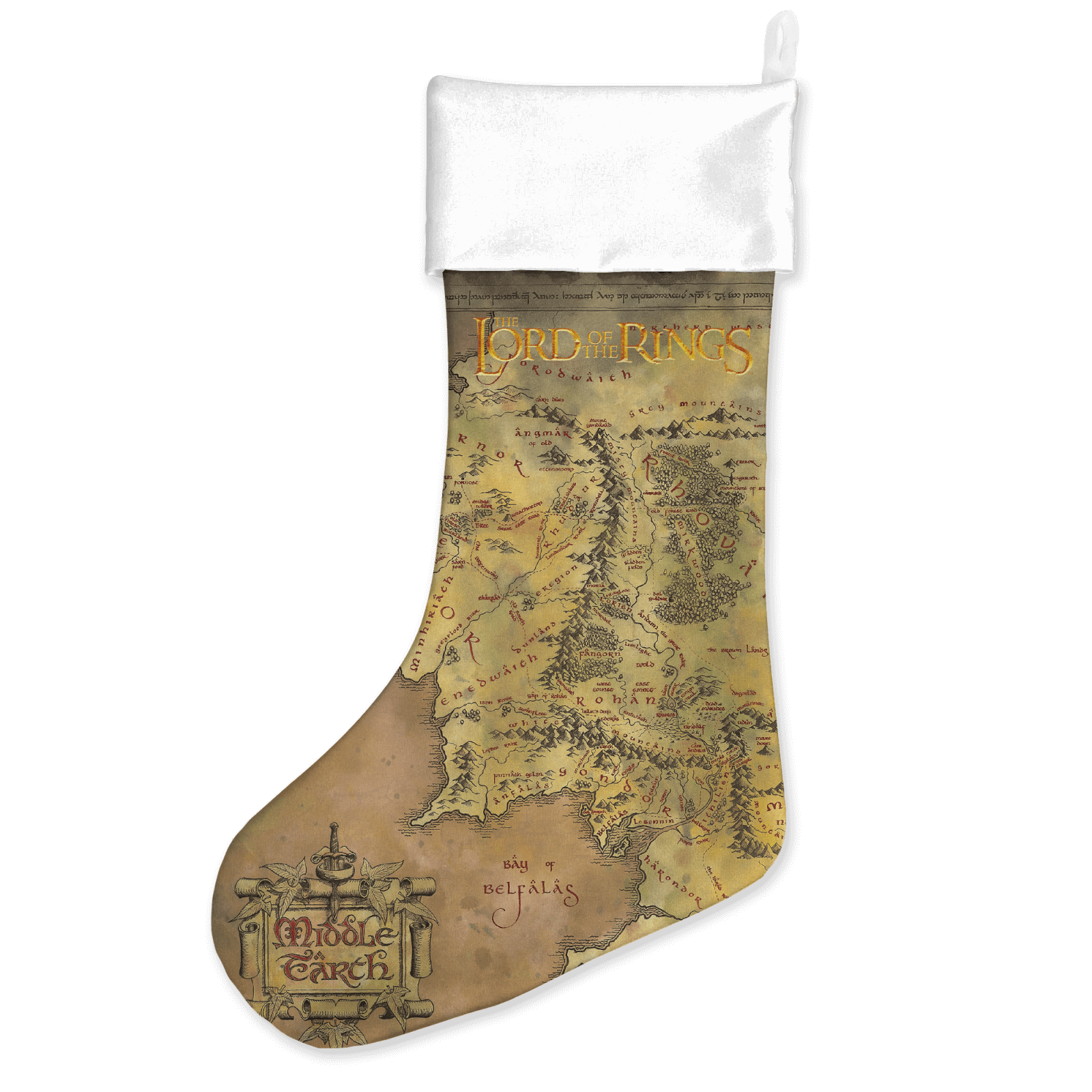 

Lord Of The Rings Middle Earth Map Christmas Stocking