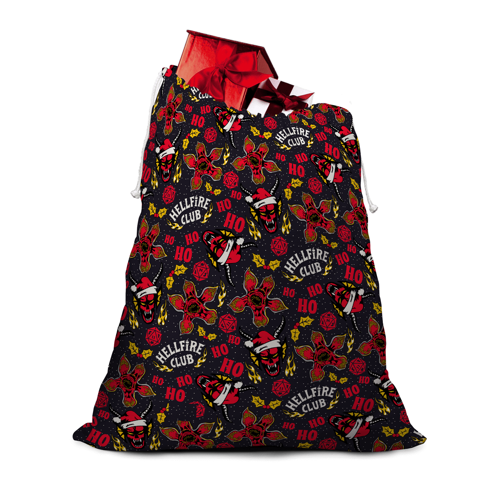

Stranger Things Hellfire Club Ho Ho Ho Christmas Santa Sack