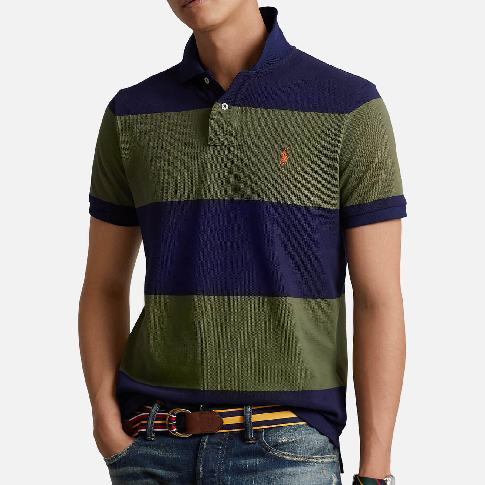 Polo Ralph Lauren Slim-Fit Striped Cotton-Pique Polo Shirt