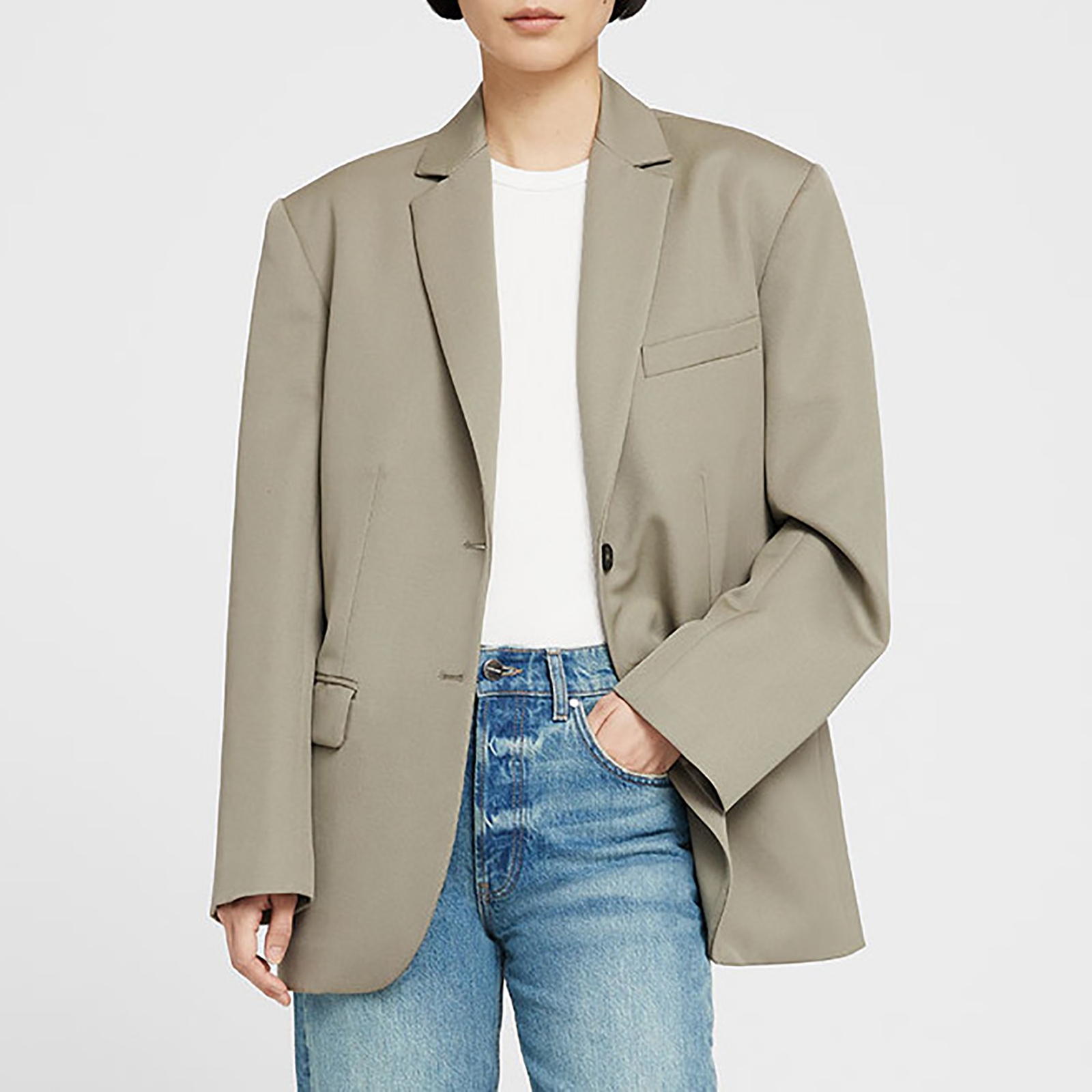 Anine Bing Quinn Wool Oversized Blazer - L