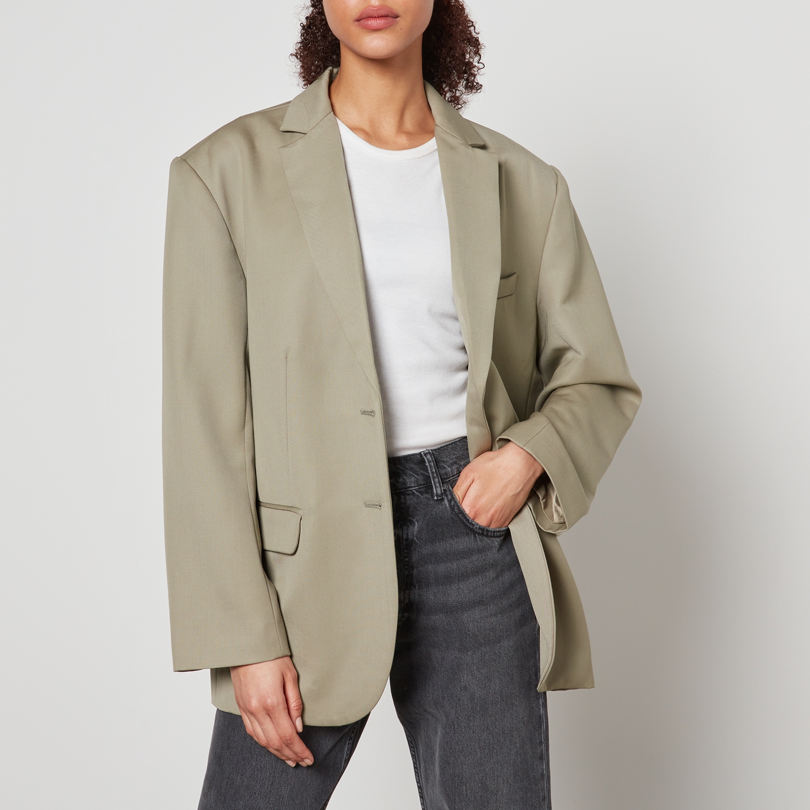 Anine Bing Quinn Oversized Wool Blazer - L