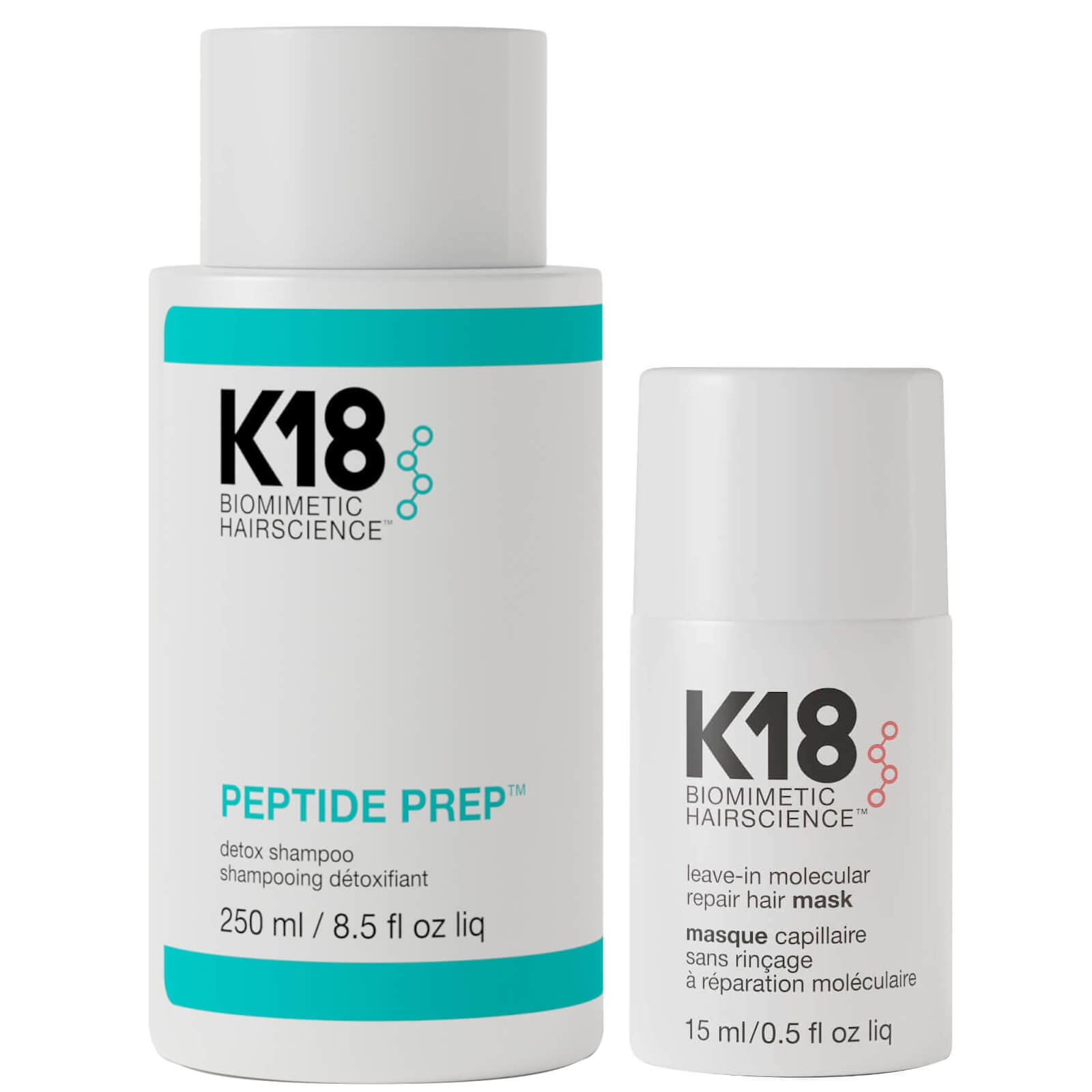 

K18 Biomimetic Hairscience Peptide Prep Detox Shampoo and Hair Mask Duo