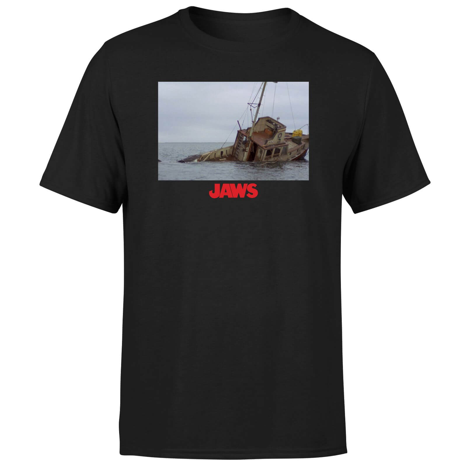 Jaws Sinking Boat Scene Unisex T-Shirt - Black - XXL - Nero