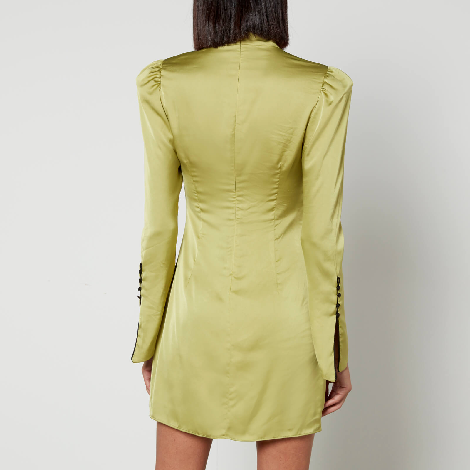 De La Vali Green Satin Mini Dress - Women's Uk Size 6