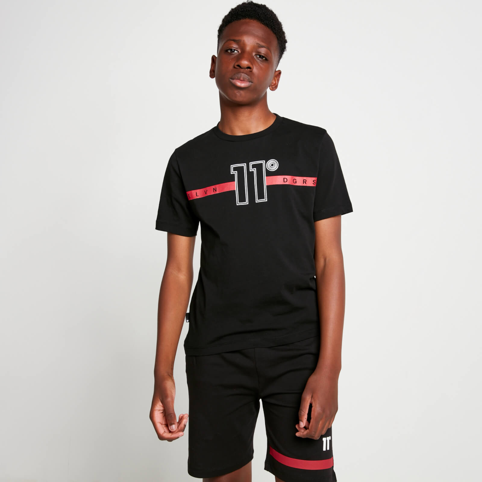 bold t-shirt & shorts set – black - 12-13 years