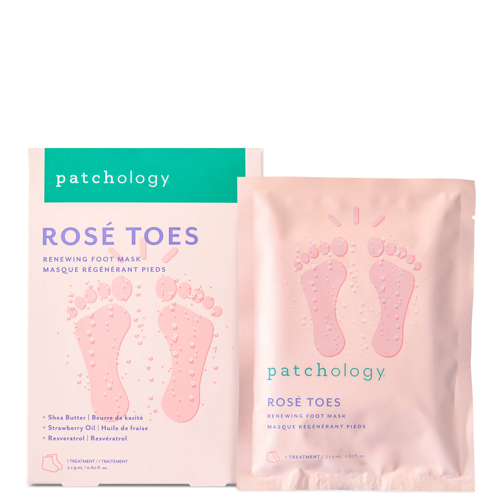 Photos - Facial Mask Patchology Rosé Toes -Renewing Foot Mask 60g