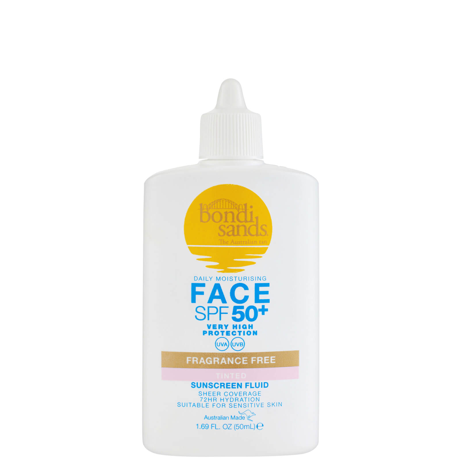 Photos - Sun Skin Care Bondi Sands SPF 50+ Fragrance Free 5 Star Tinted Face Fluid 50ml BS837