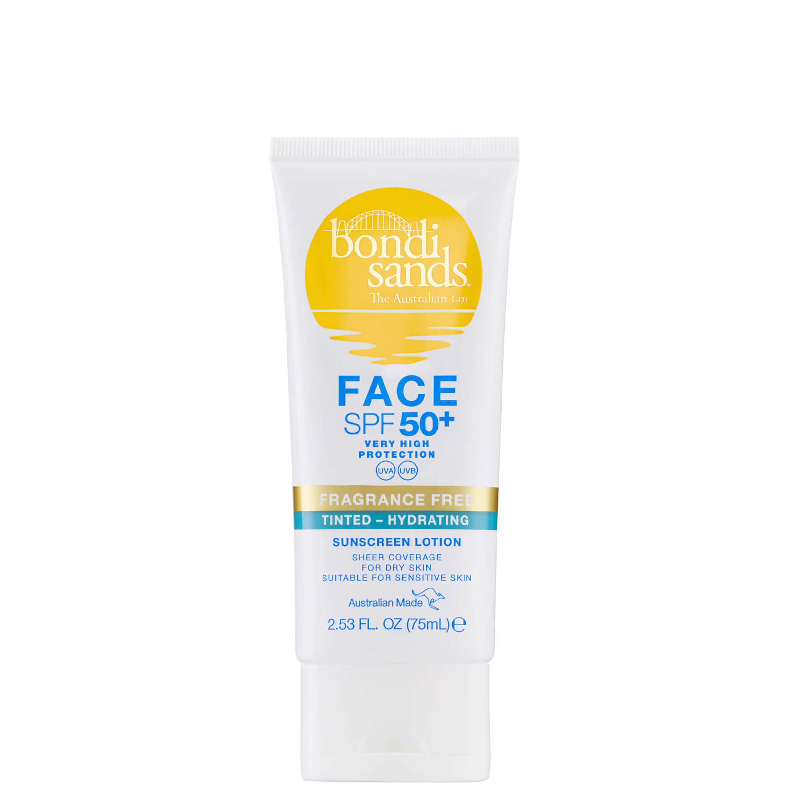 Image of Bondi Sands SPF 50+ Fragrance Free 3 Star Hydrating Tinted Face Lotion 75ml