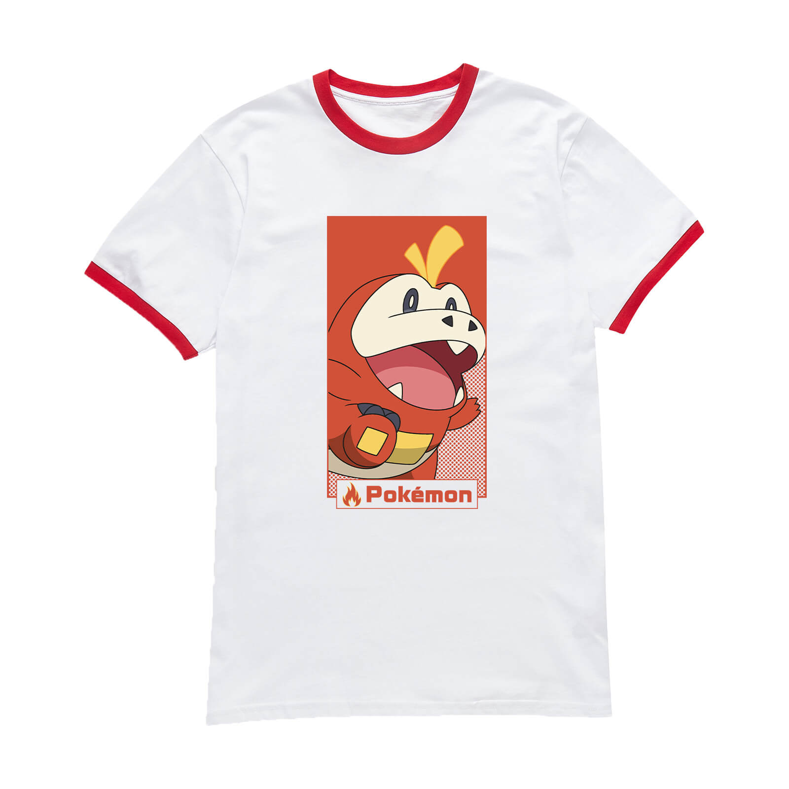 

Pokémon Fuecoco Unisex Ringer T-Shirt - White/Red - XXL - White/Red