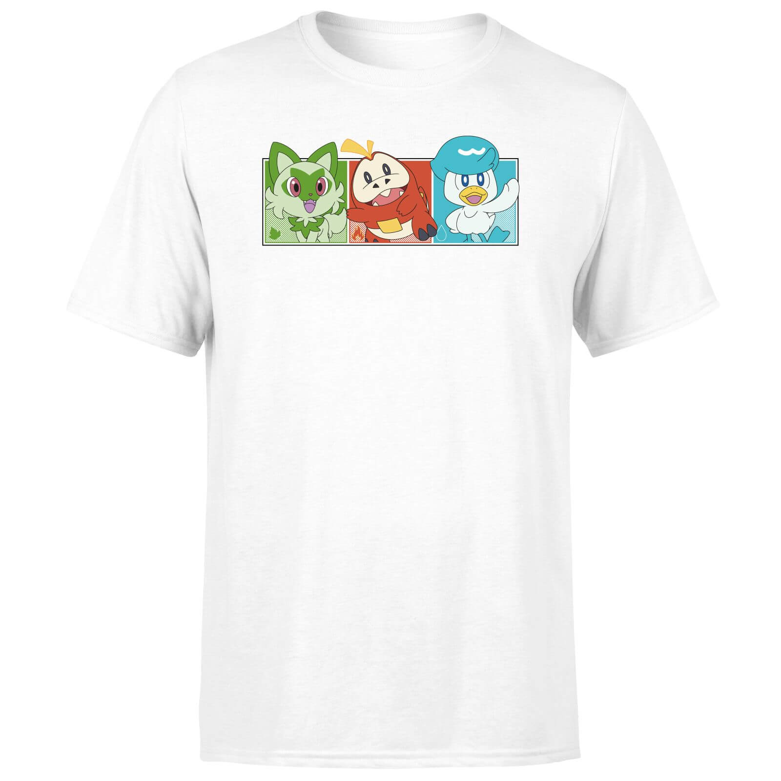 Pokémon 1st Starters Panels Unisex T-Shirt - White - XXL - Bianco