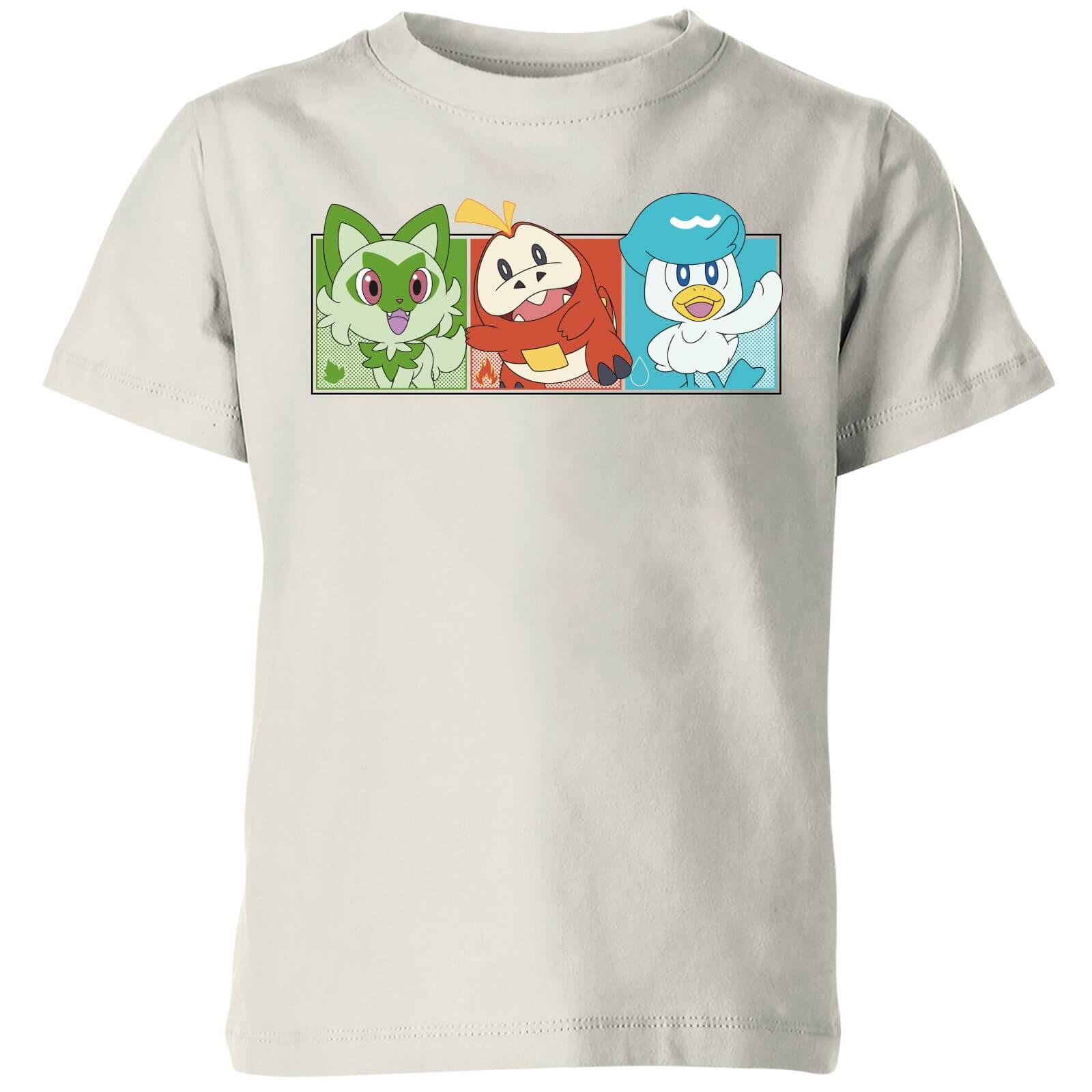 Pokémon 1st Starters Panels Kids' T-Shirt - Cream - 9-10 Years - Cream