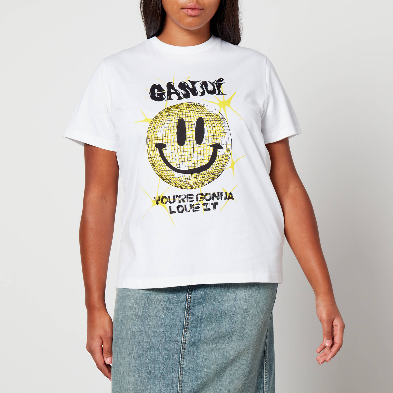 Ganni Basic Smiley Organic Cotton-Jersey Relaxed T-Shirt - L product