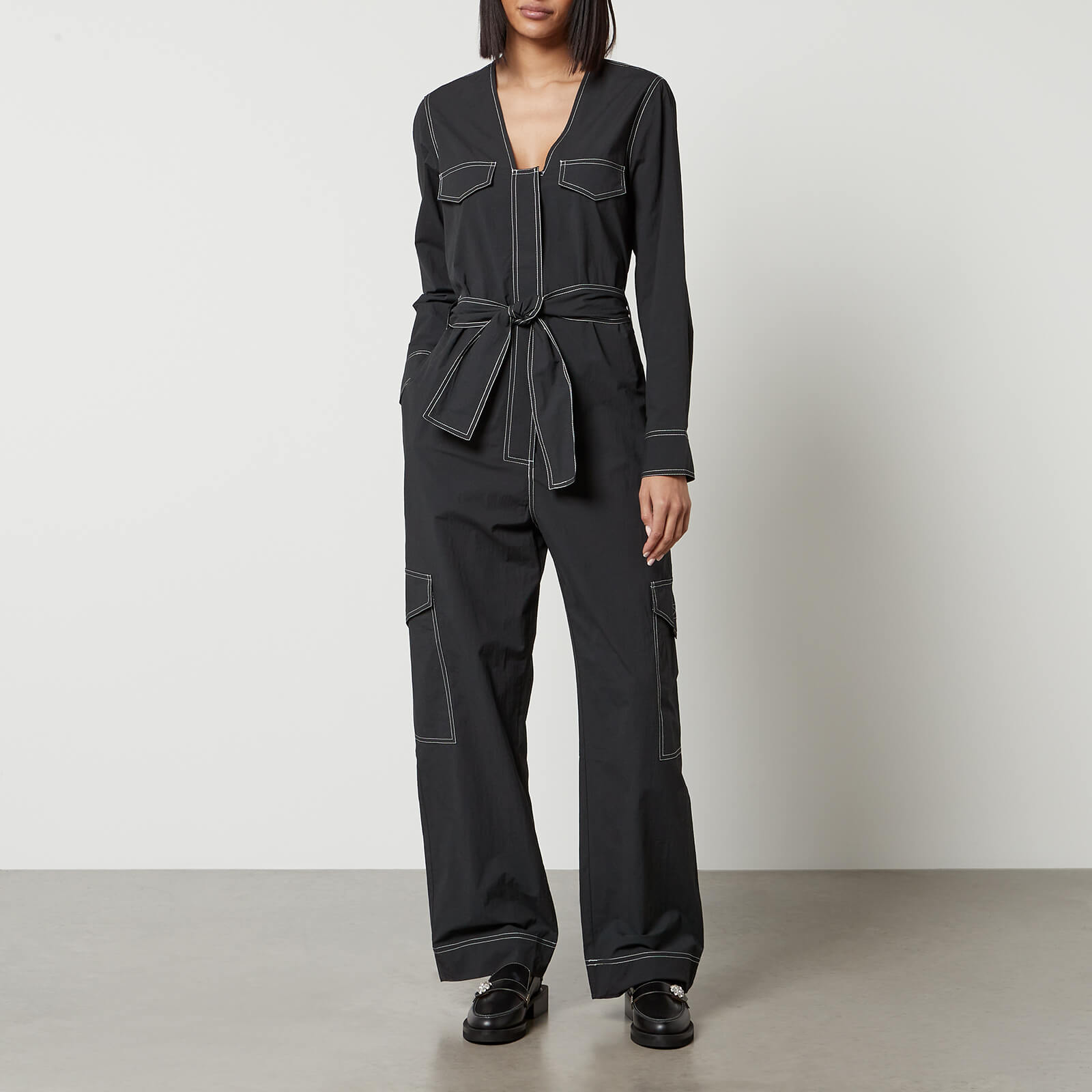 Ganni Organic Cotton-Blend Crepe Jumpsuit - EU 34/UK 6