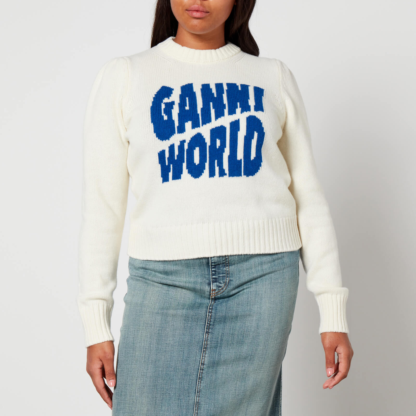Ganni Logo-Intarsia Wool-Blend Jumper - XL product