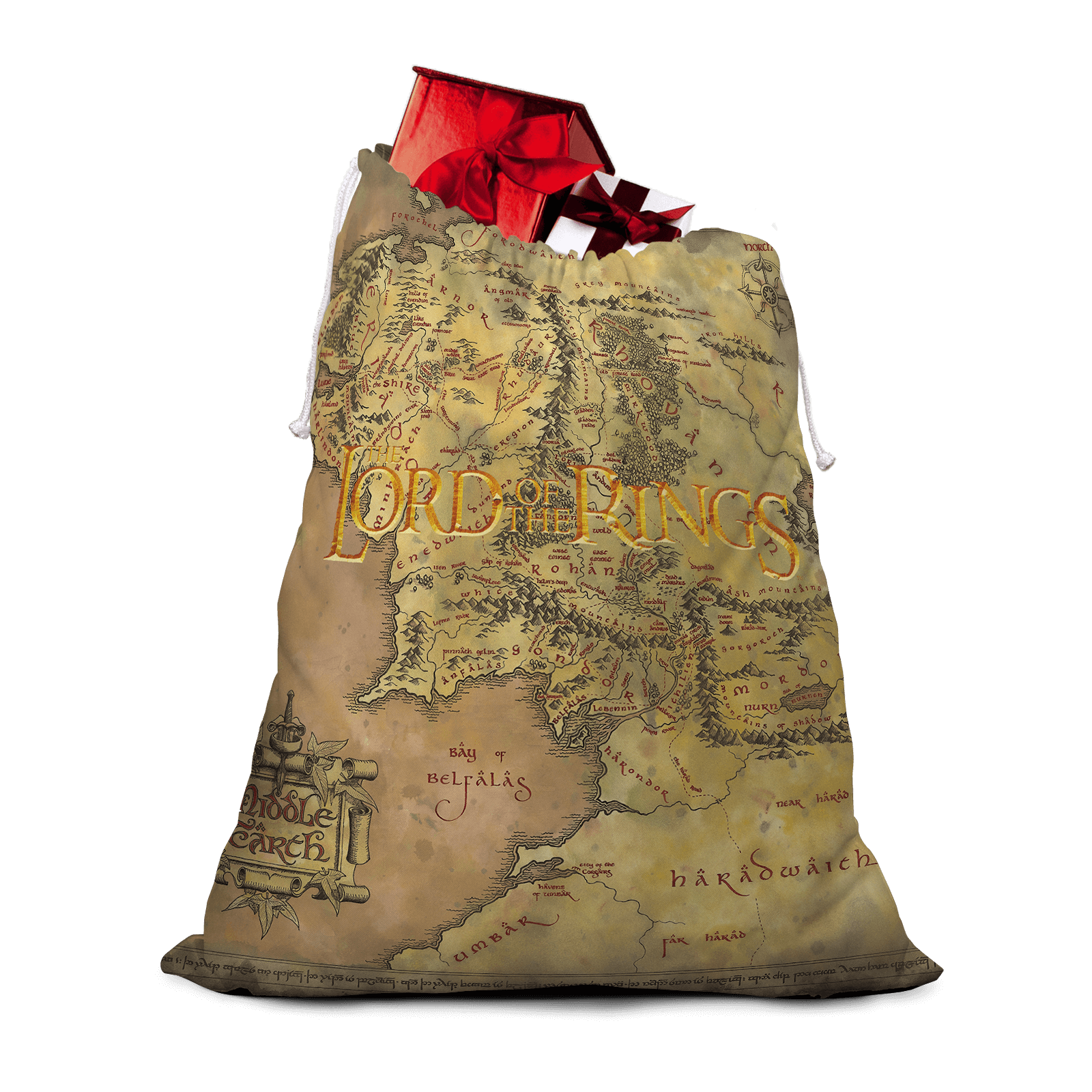

Lord Of The Rings Middle Earth Map Christmas Santa Sack