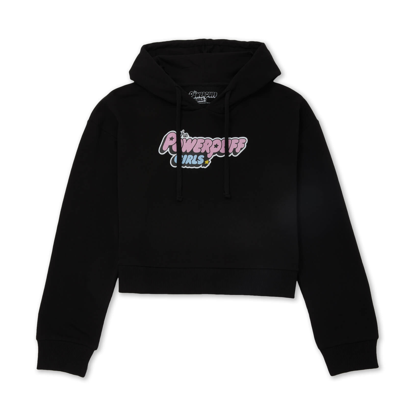 Powerpuff Girls Logo Women's Cropped Hoodie - Black - XS - Black